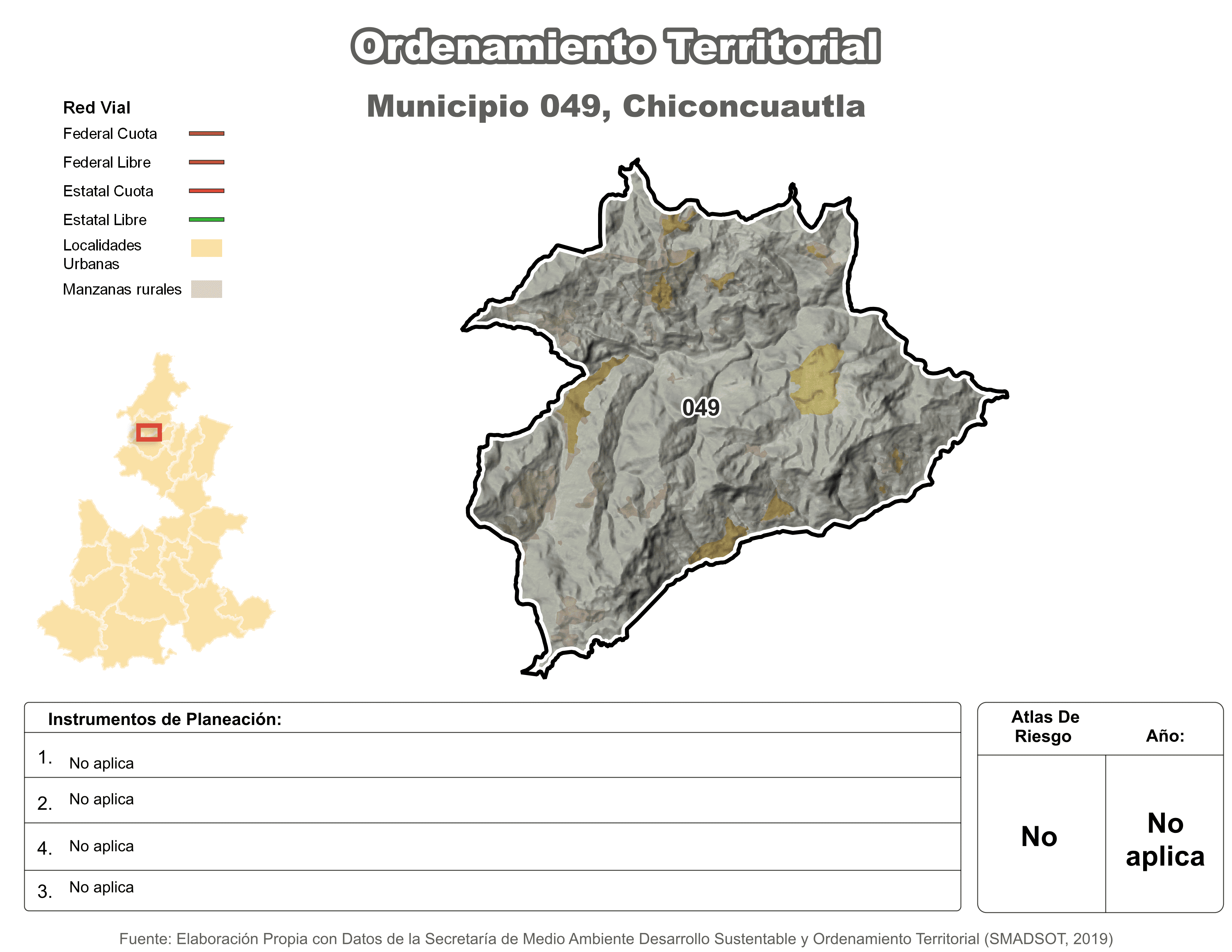 Biblioteca de Mapas - Ordenamiento territorial en municipio de Chiconcuautla