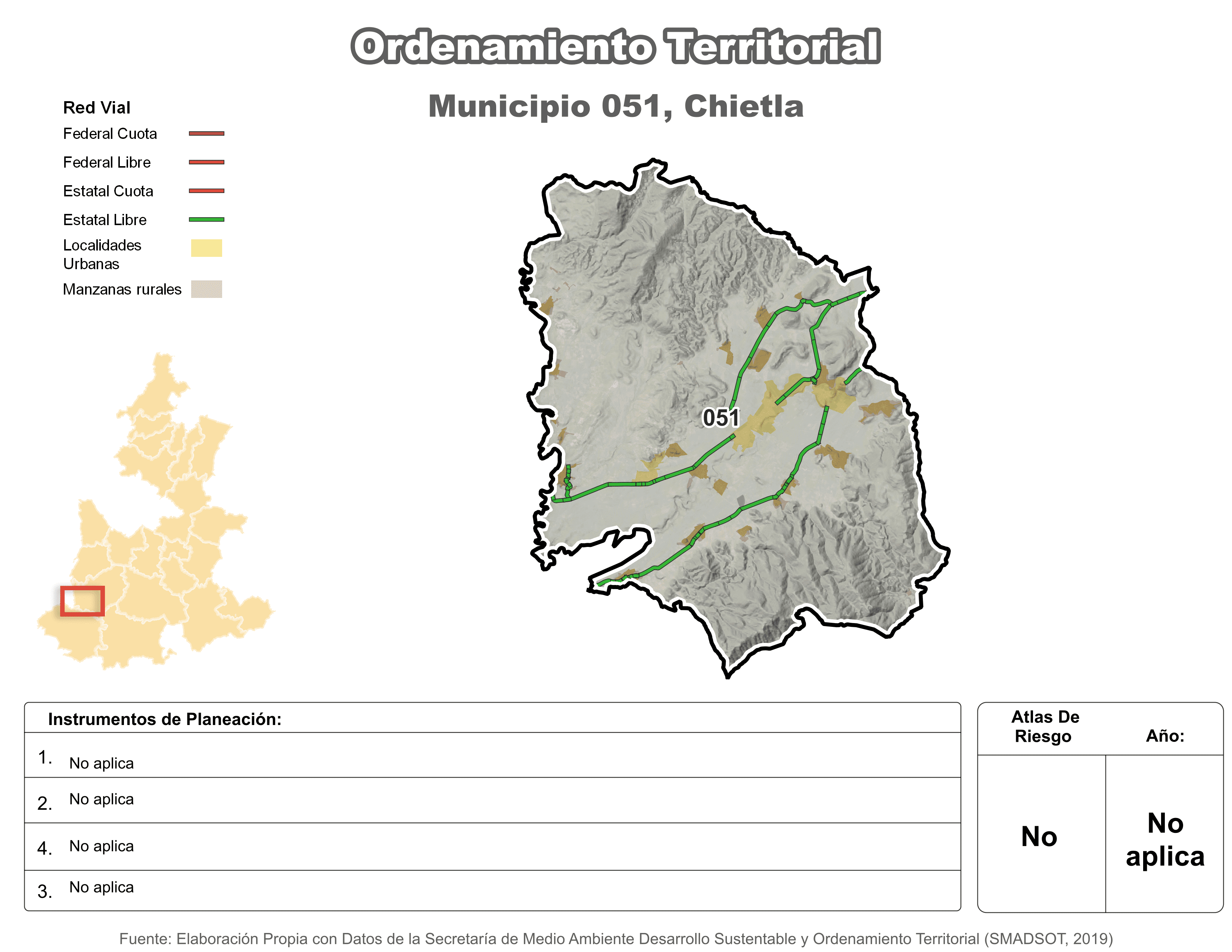 Biblioteca de Mapas - Ordenamiento territorial en municipio de Chietla