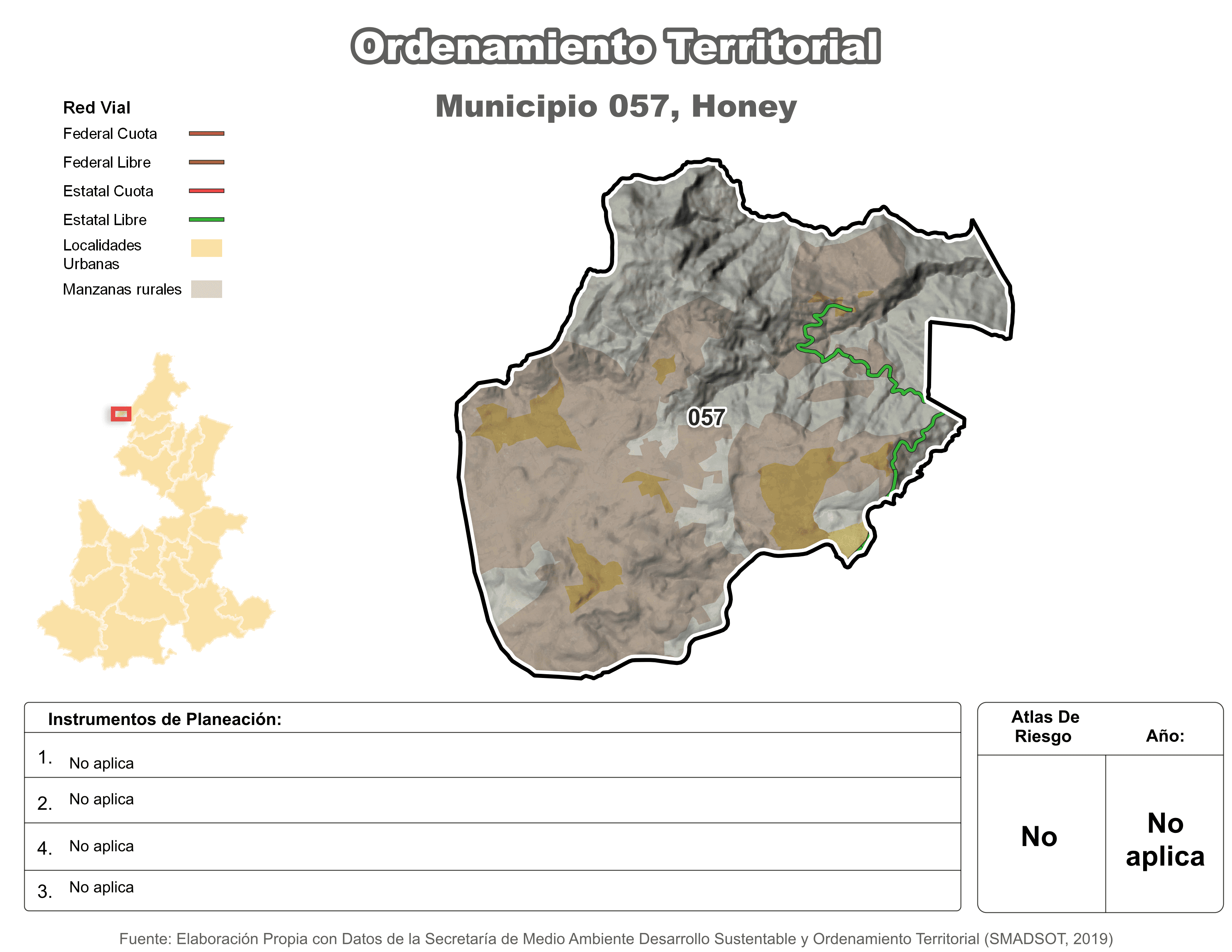 Biblioteca de Mapas - Ordenamiento territorial en municipio de Honey