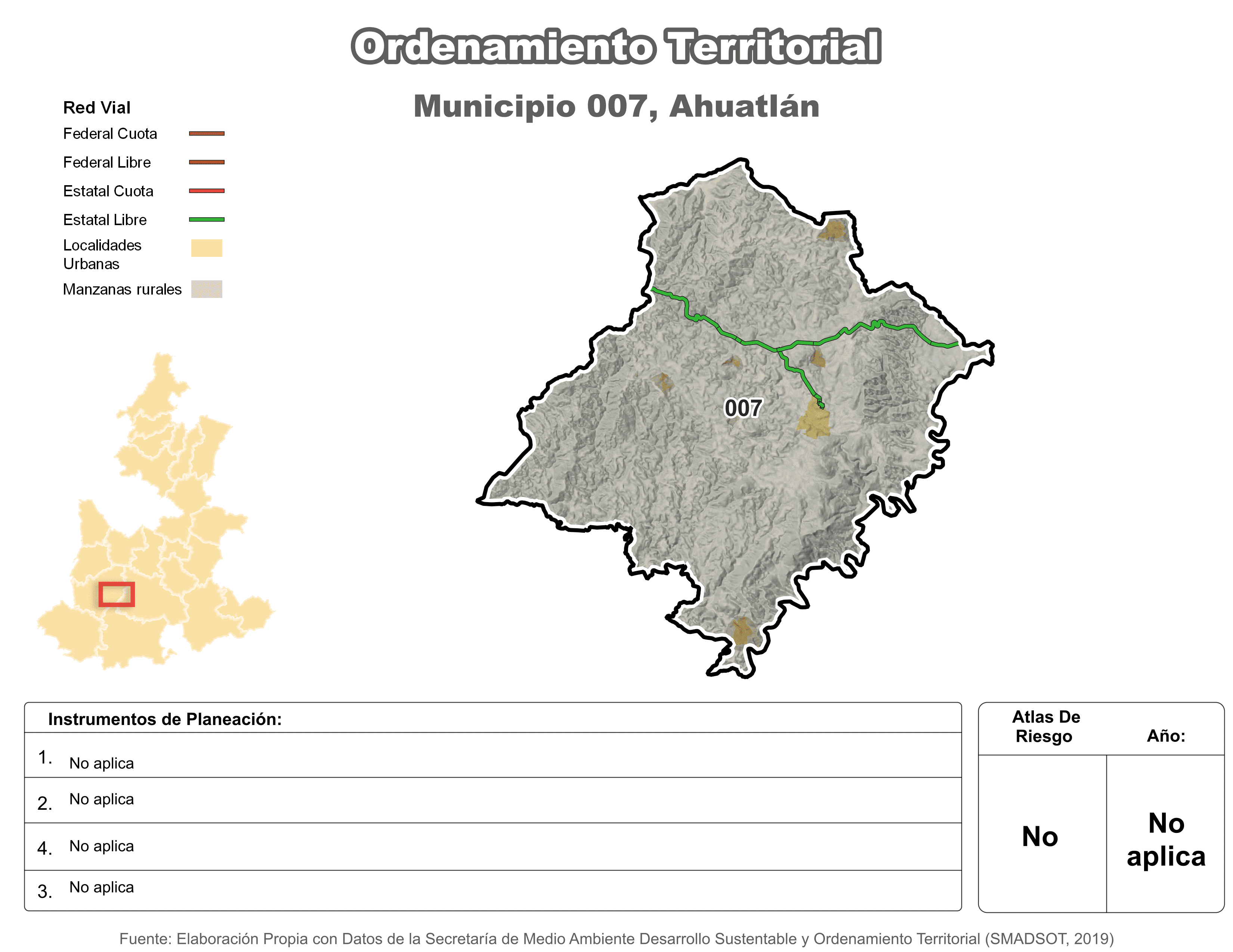 Biblioteca de Mapas - Ordenamiento territorial en municipio de Ahuatlán