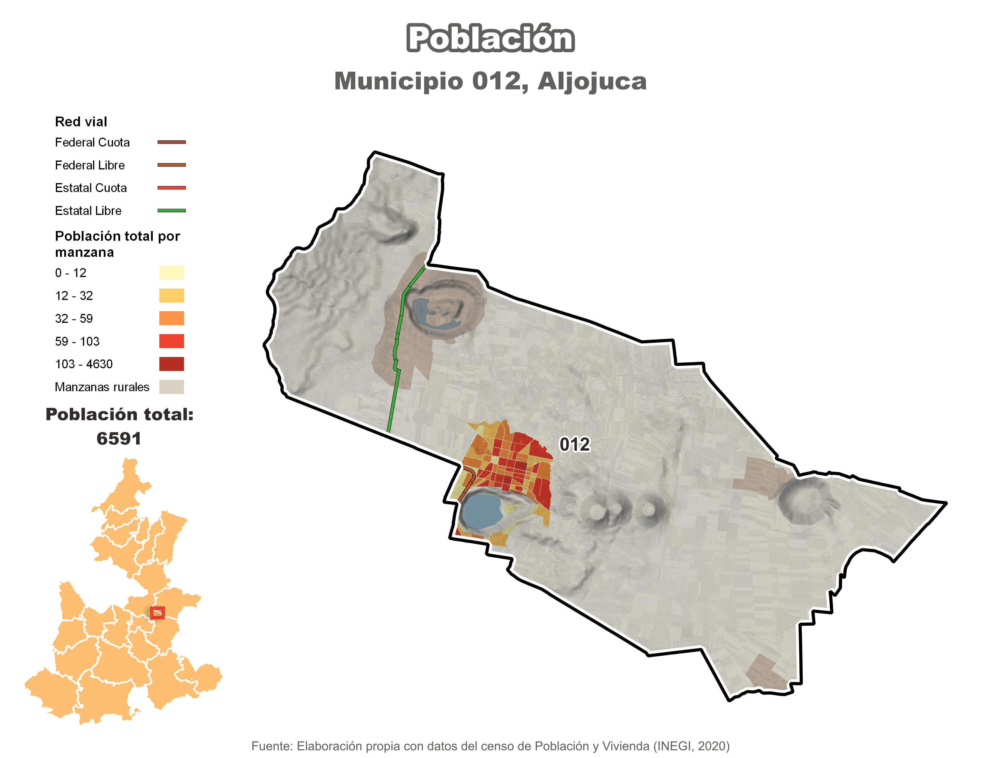 Biblioteca de Mapas - Población municipio de Aljojuca