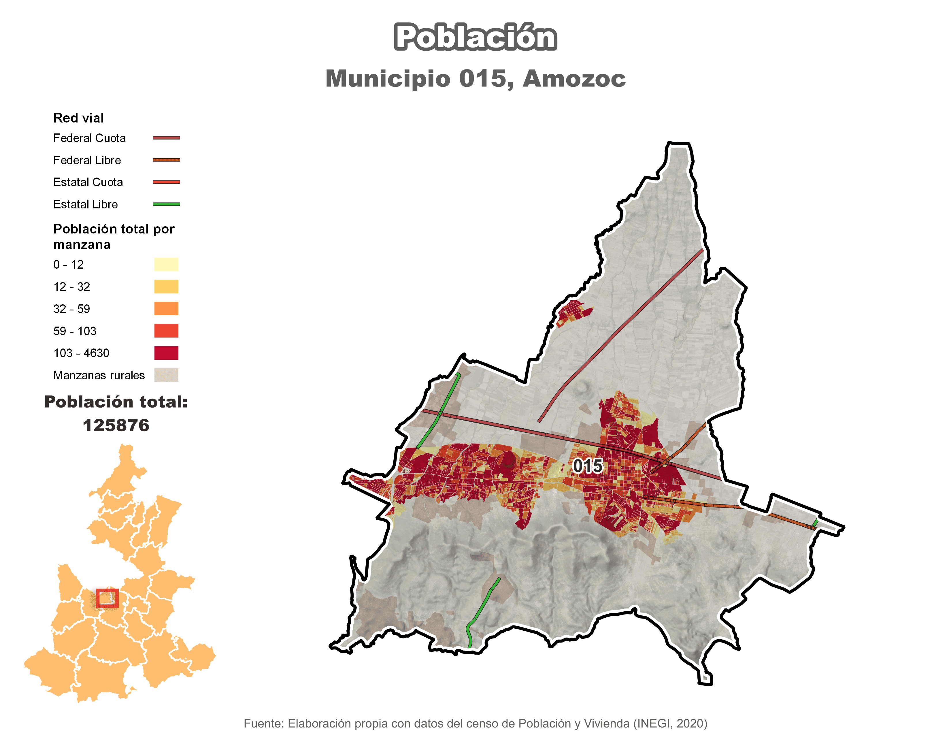 Biblioteca de Mapas - Población municipio de Amozoc