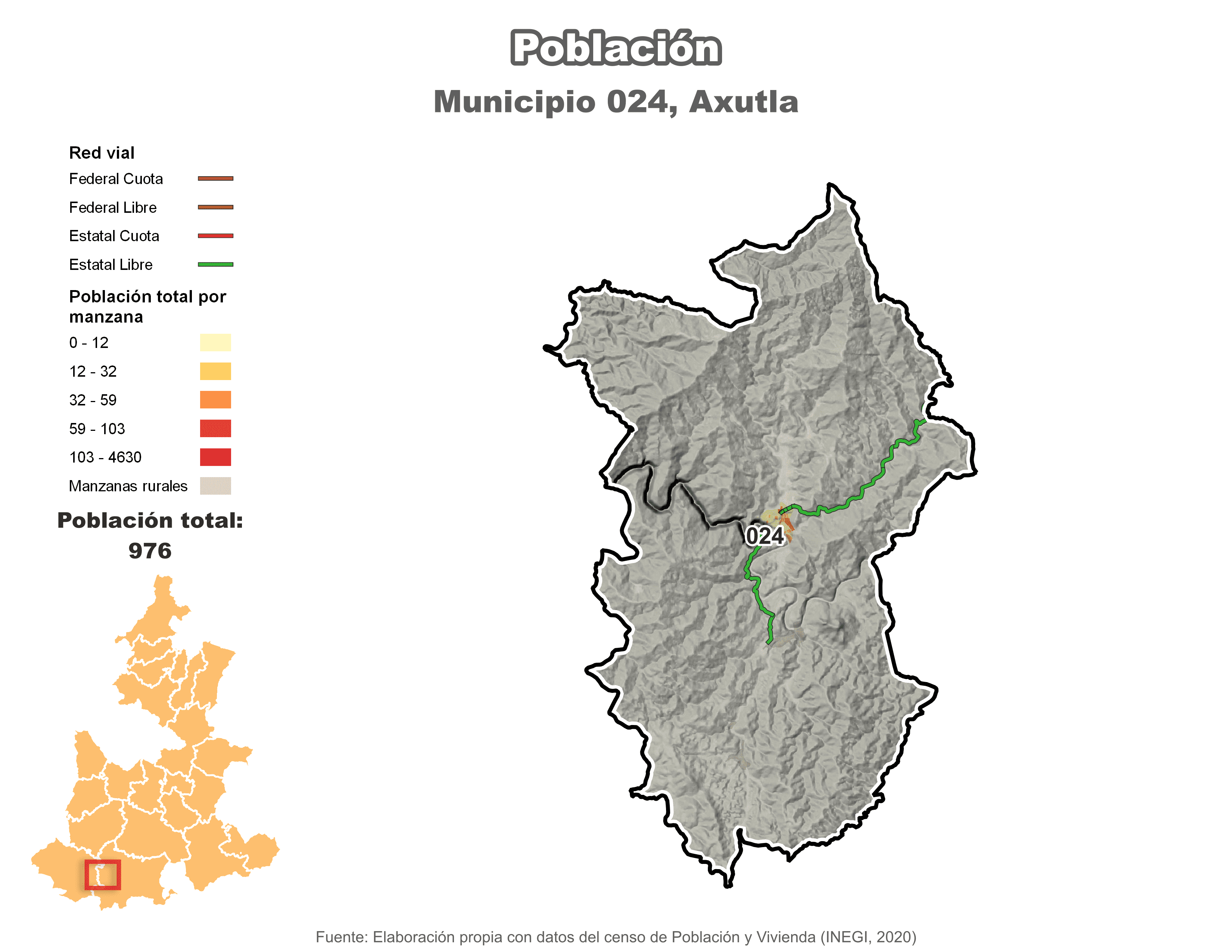 Biblioteca de Mapas - Población municipio de Axutla