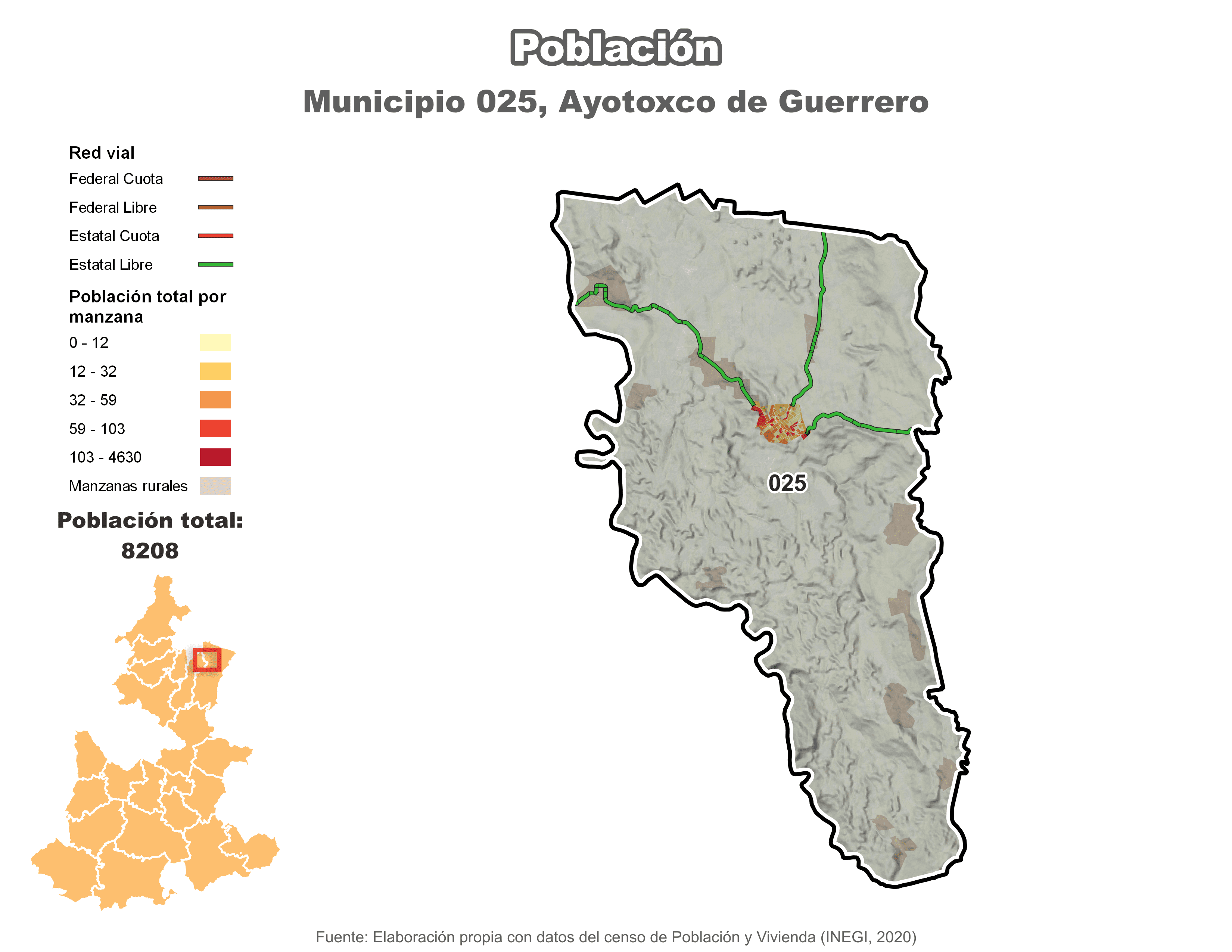 Biblioteca de Mapas - Población municipio de Ayotoxco de Guerrero