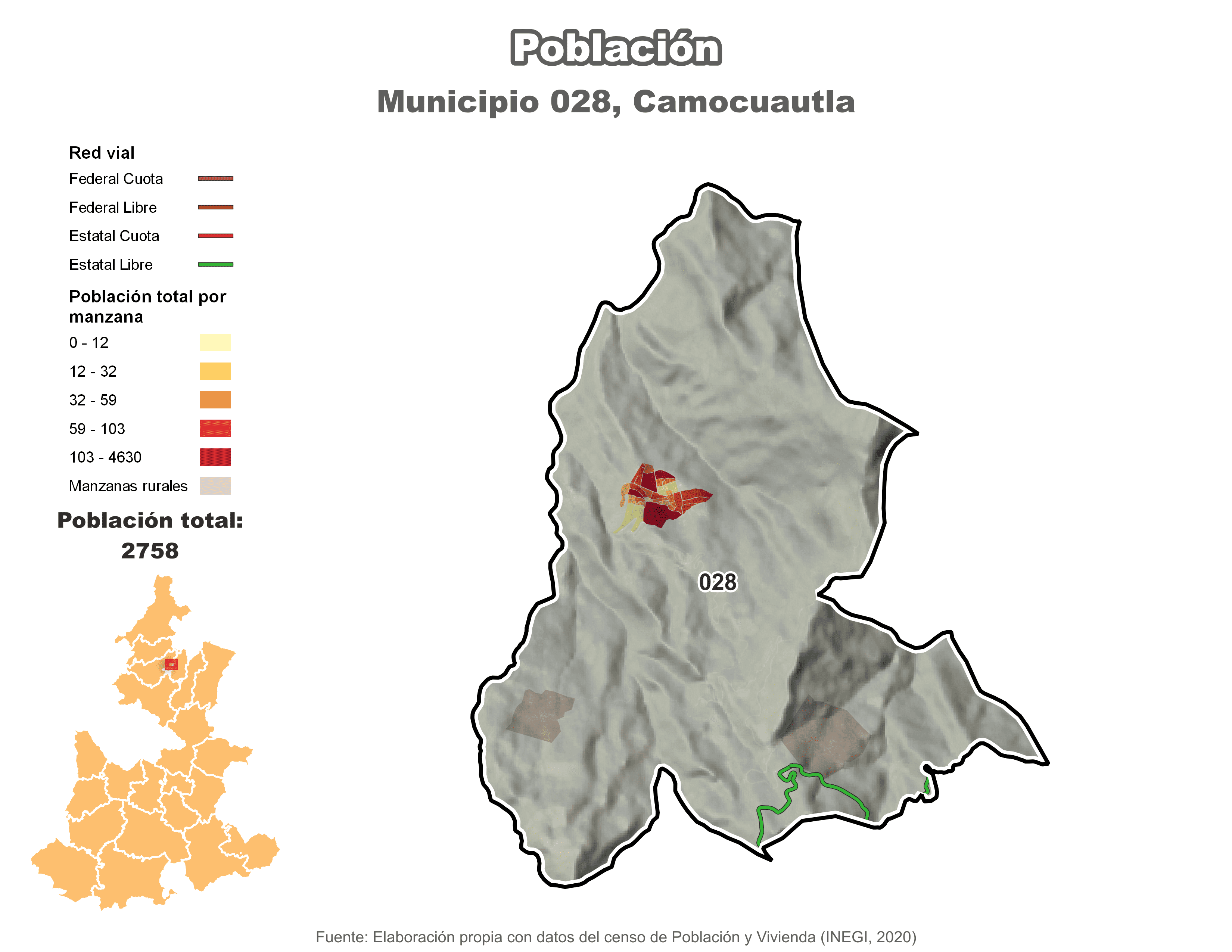 Biblioteca de Mapas - Población municipio de Camocuautla