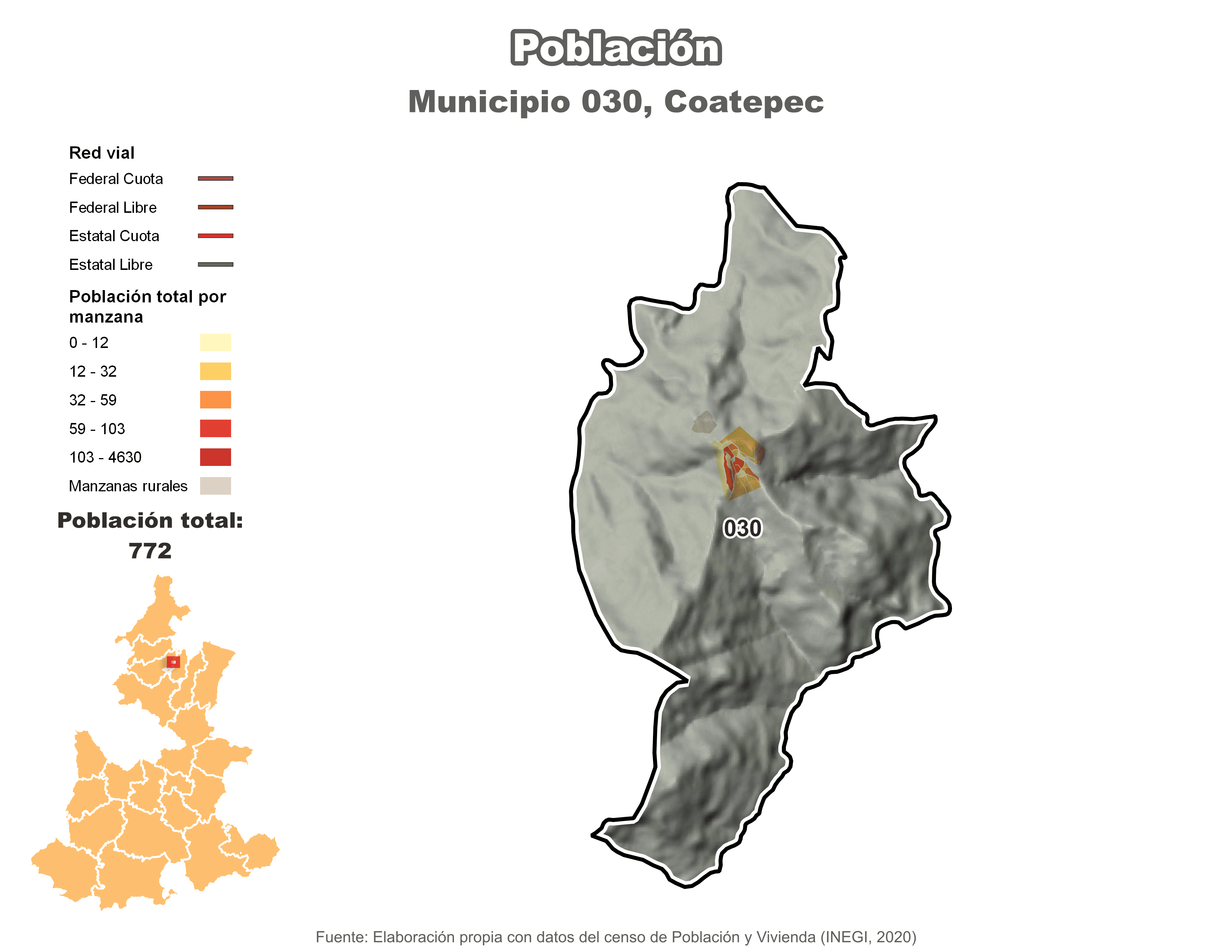 Biblioteca de Mapas - Población municipio de Coatepec