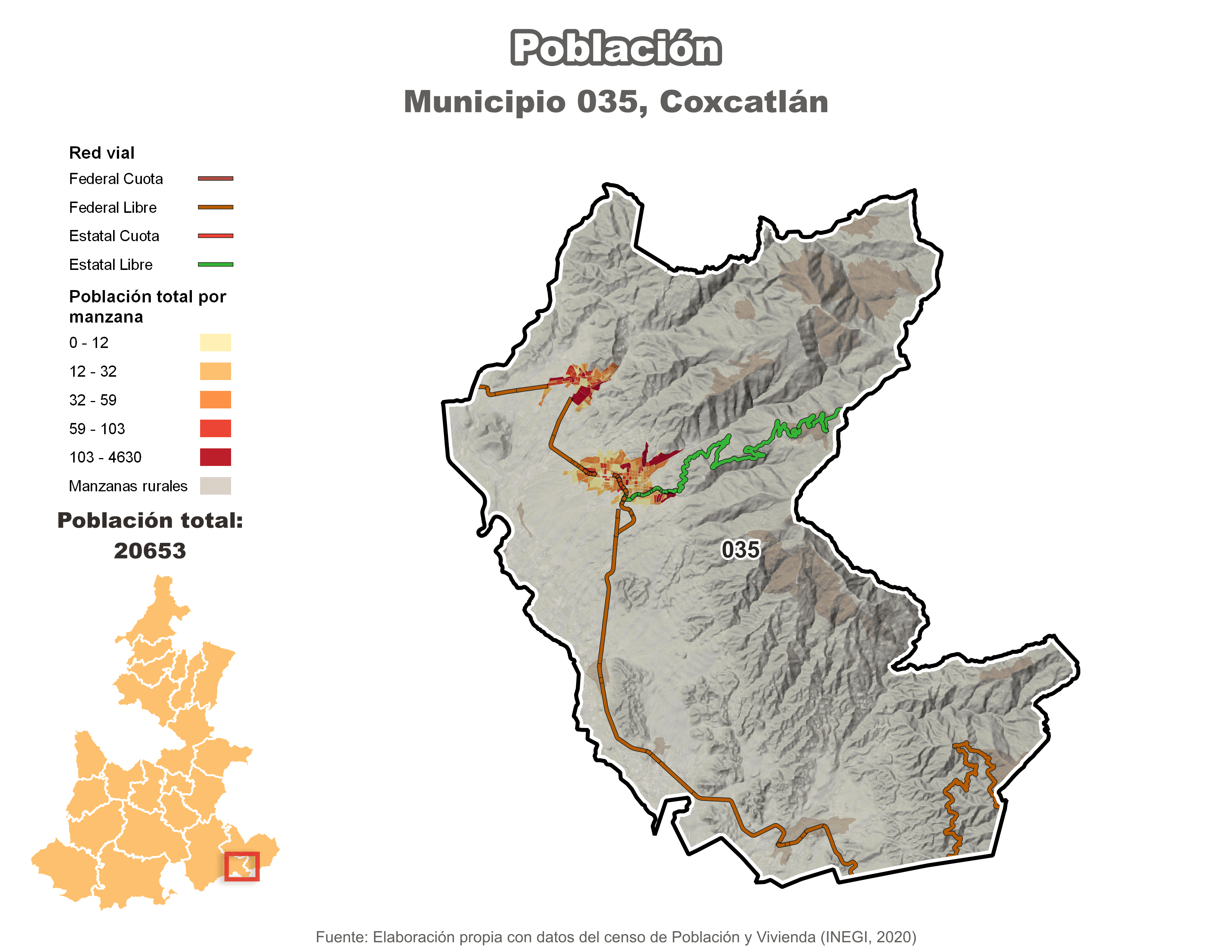 Biblioteca de Mapas - Población municipio de Coxcatlán