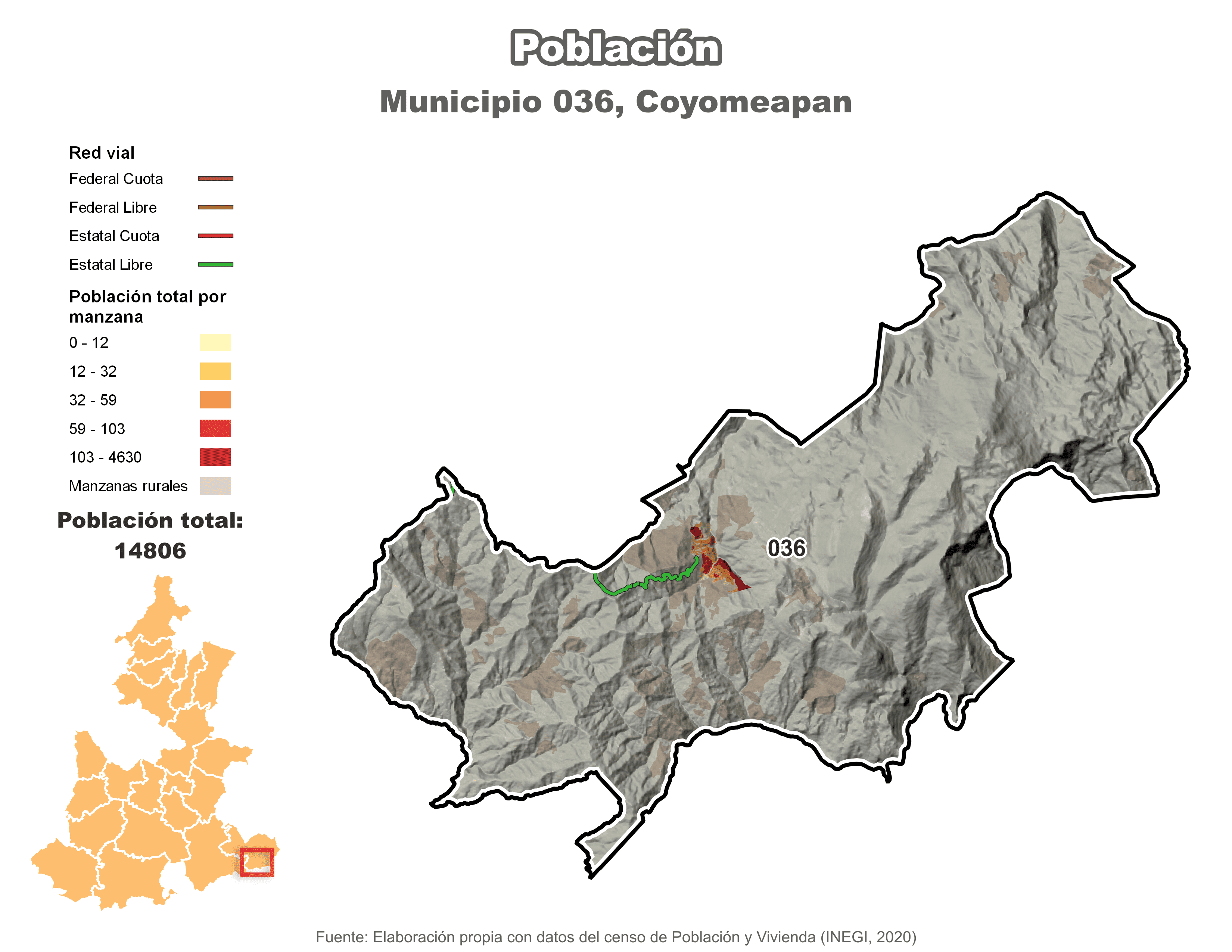 Biblioteca de Mapas - Población municipio de Coyomeapan