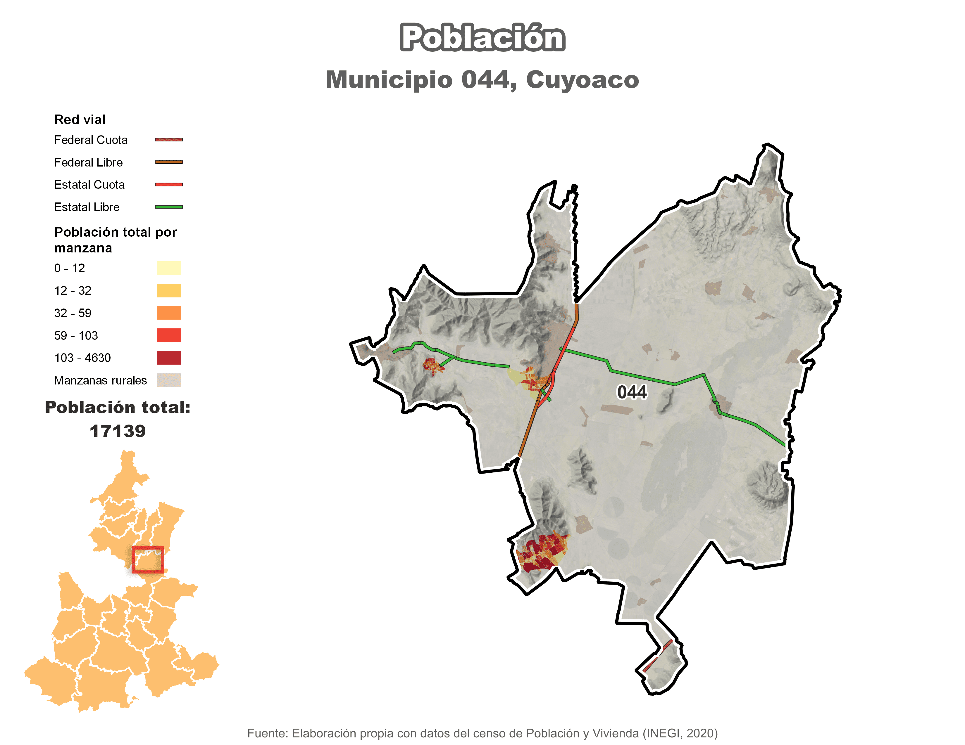 Biblioteca de Mapas - Población municipio de Cuyoaco