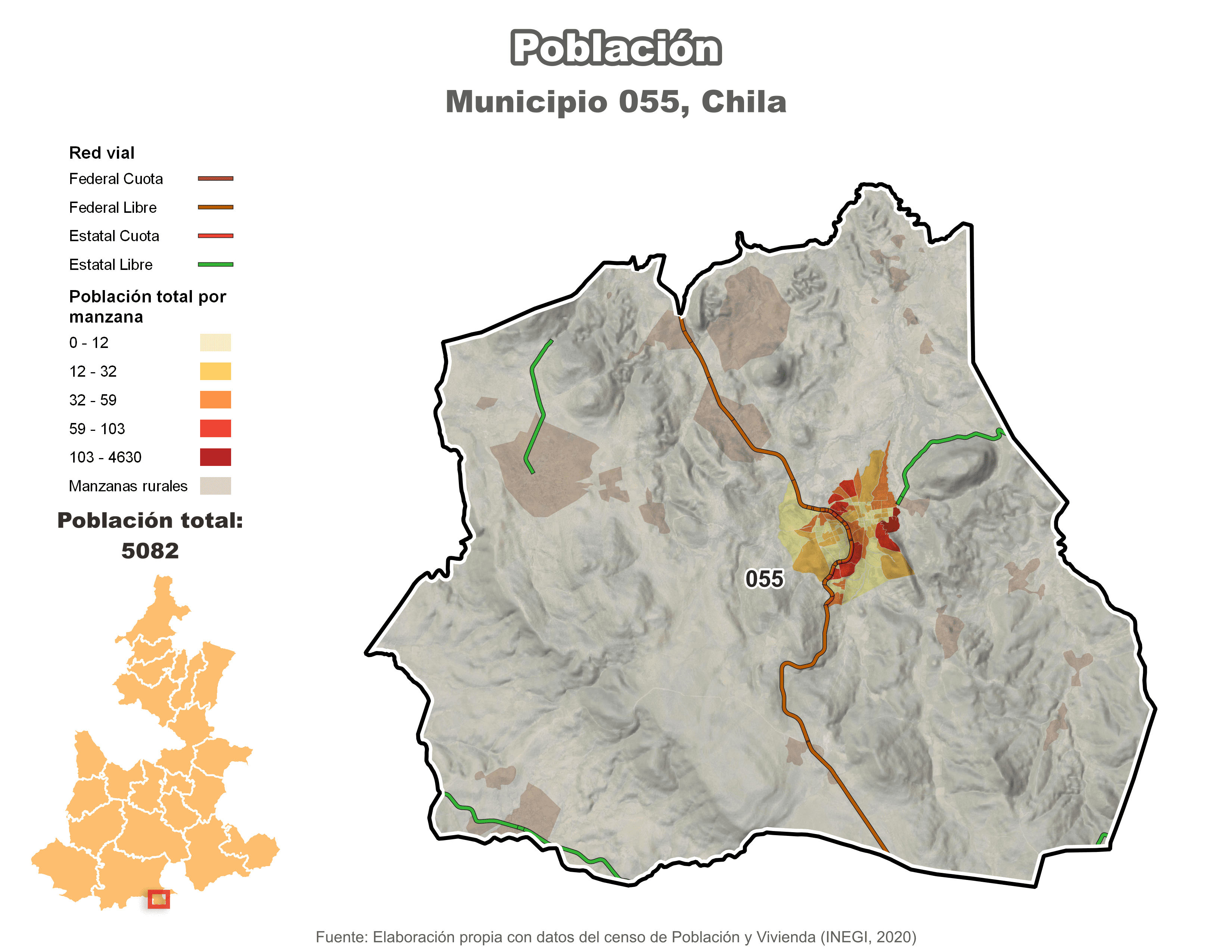 Biblioteca de Mapas - Población municipio de Chila