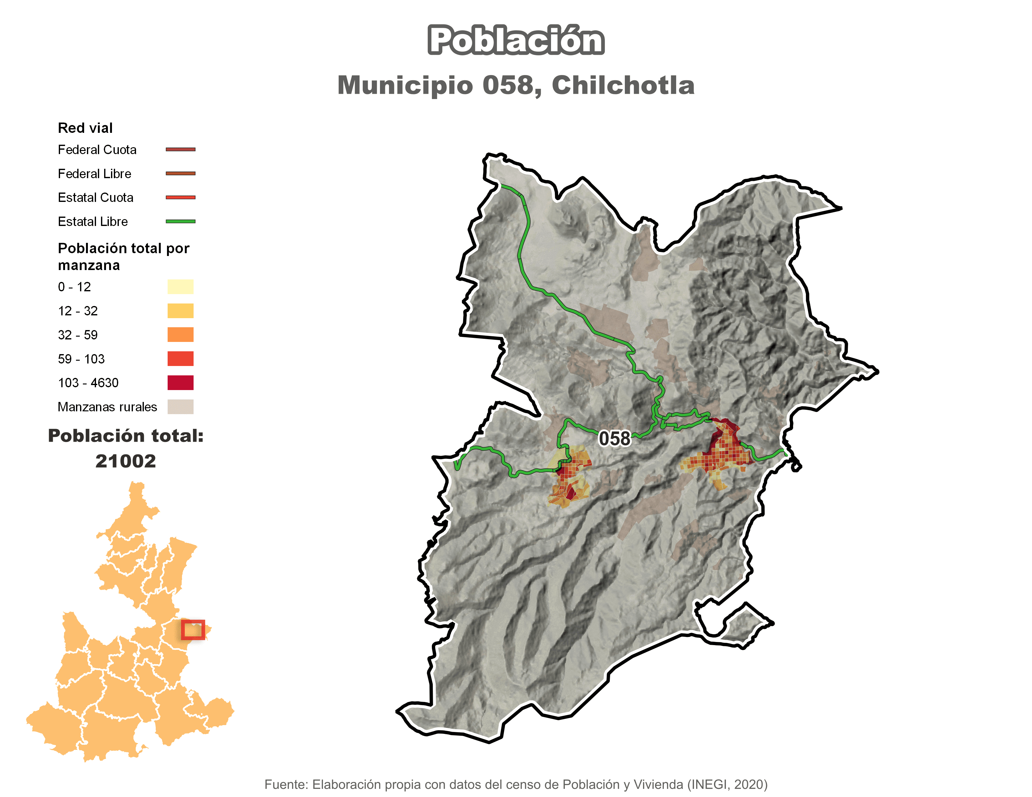 Biblioteca de Mapas - Población municipio de Chilchotla