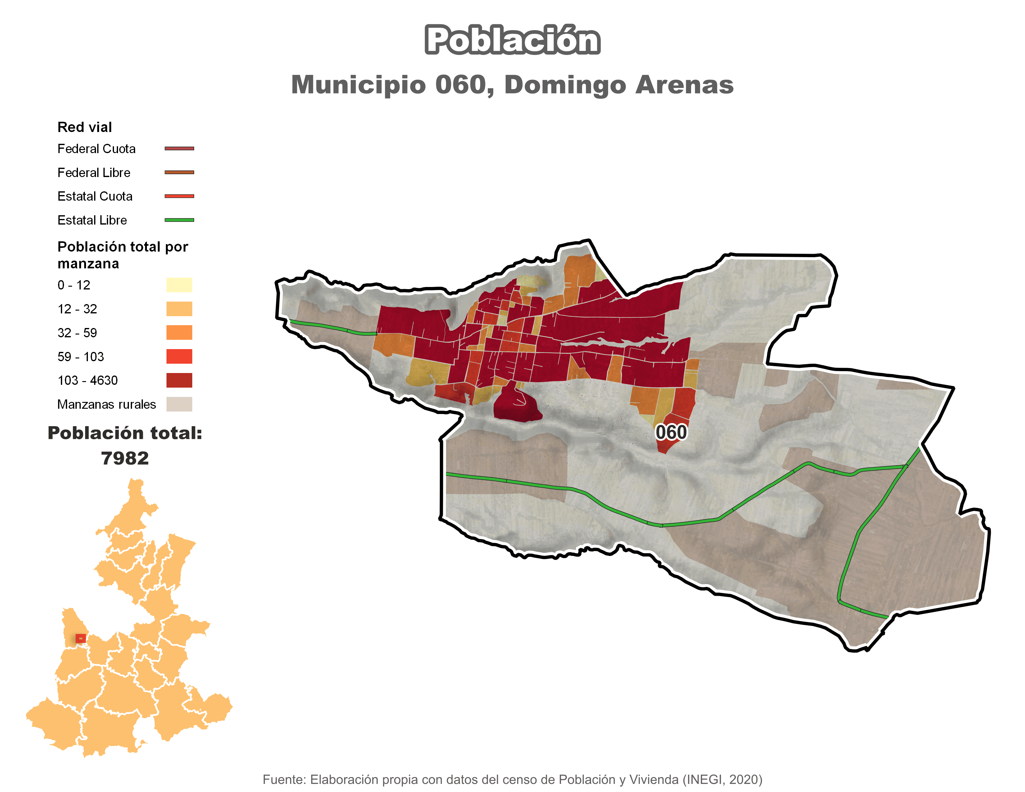 Biblioteca de Mapas - Población municipio de Domingo Arenas