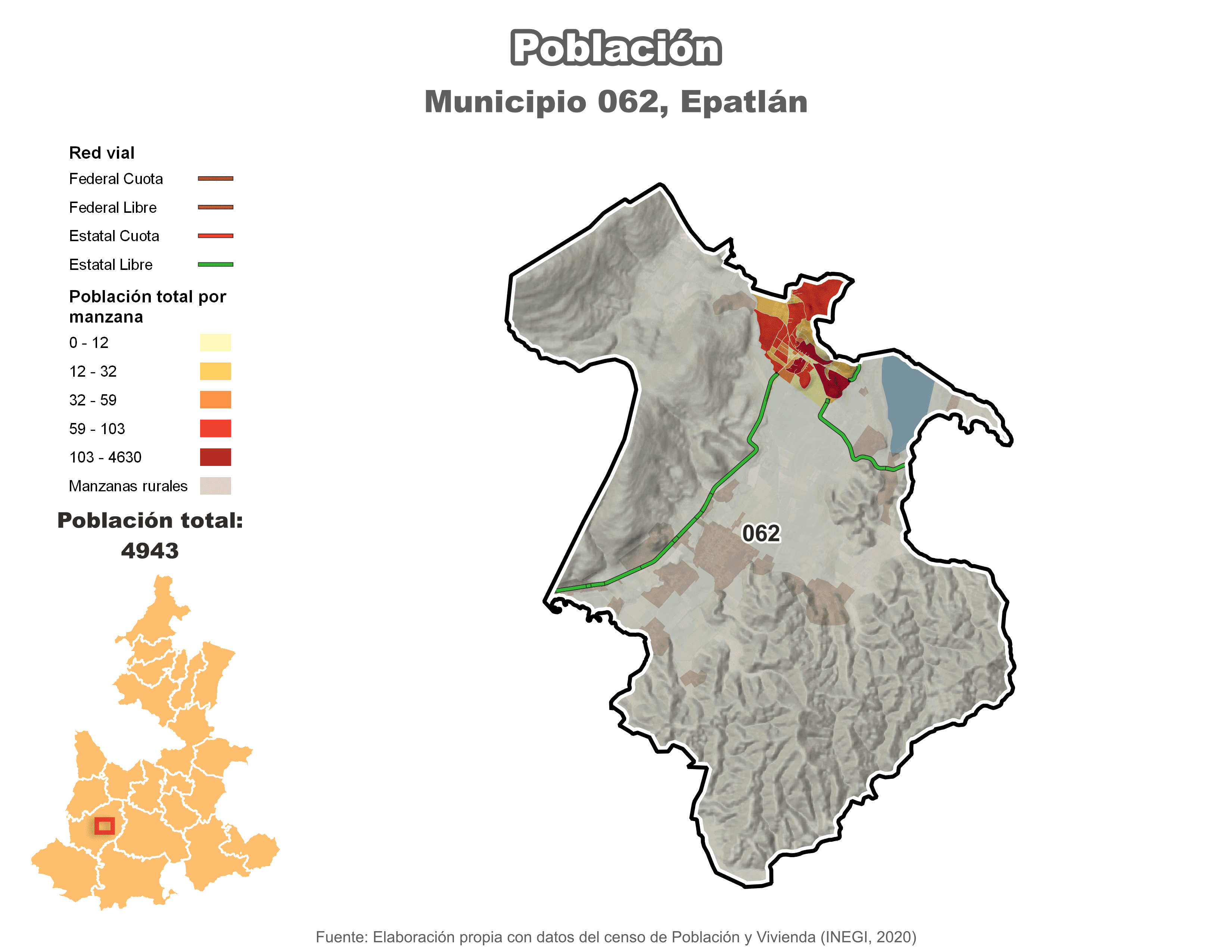 Biblioteca de Mapas - Población municipio de Epatlán