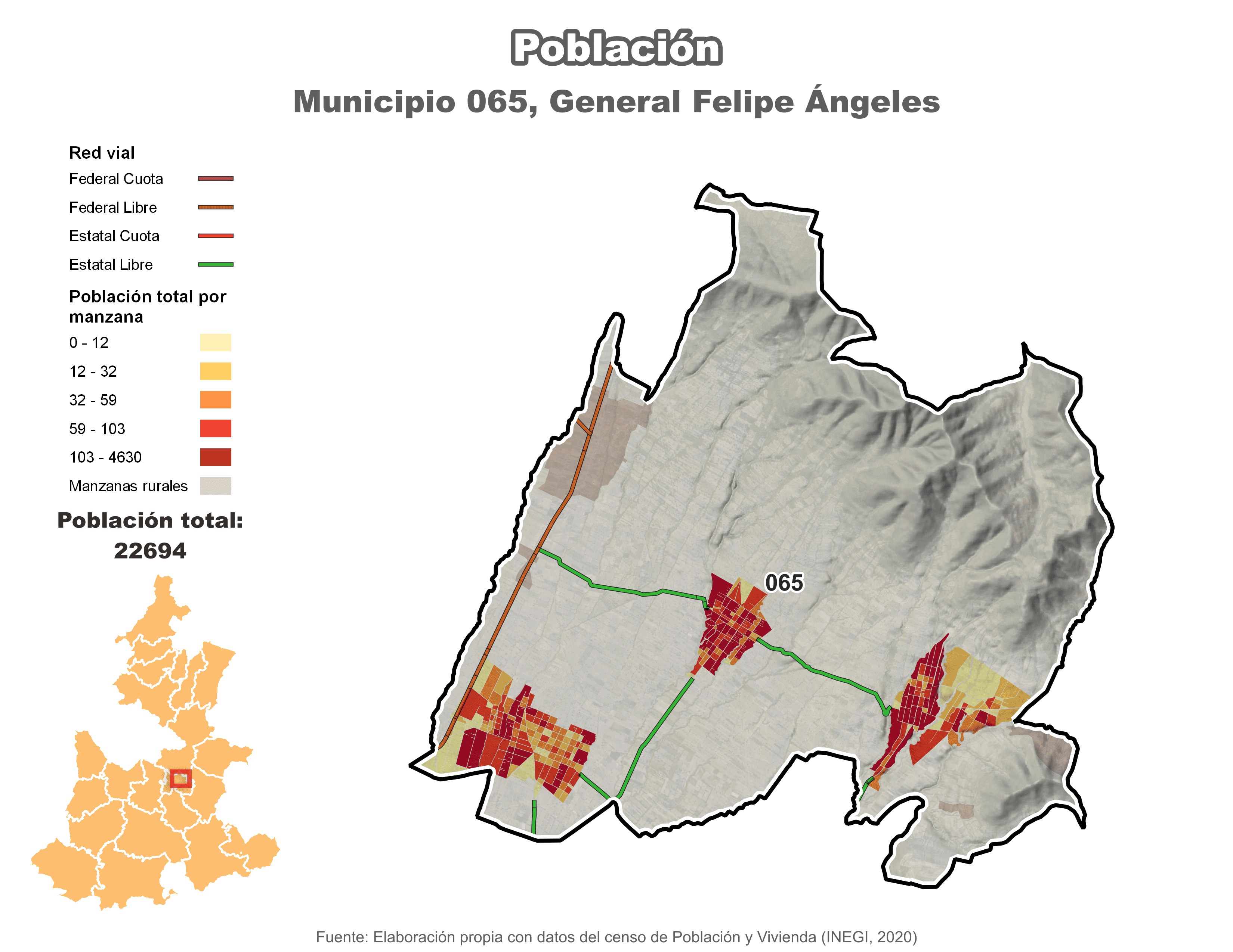 Biblioteca de Mapas - Población municipio de General Felipe Ángeles