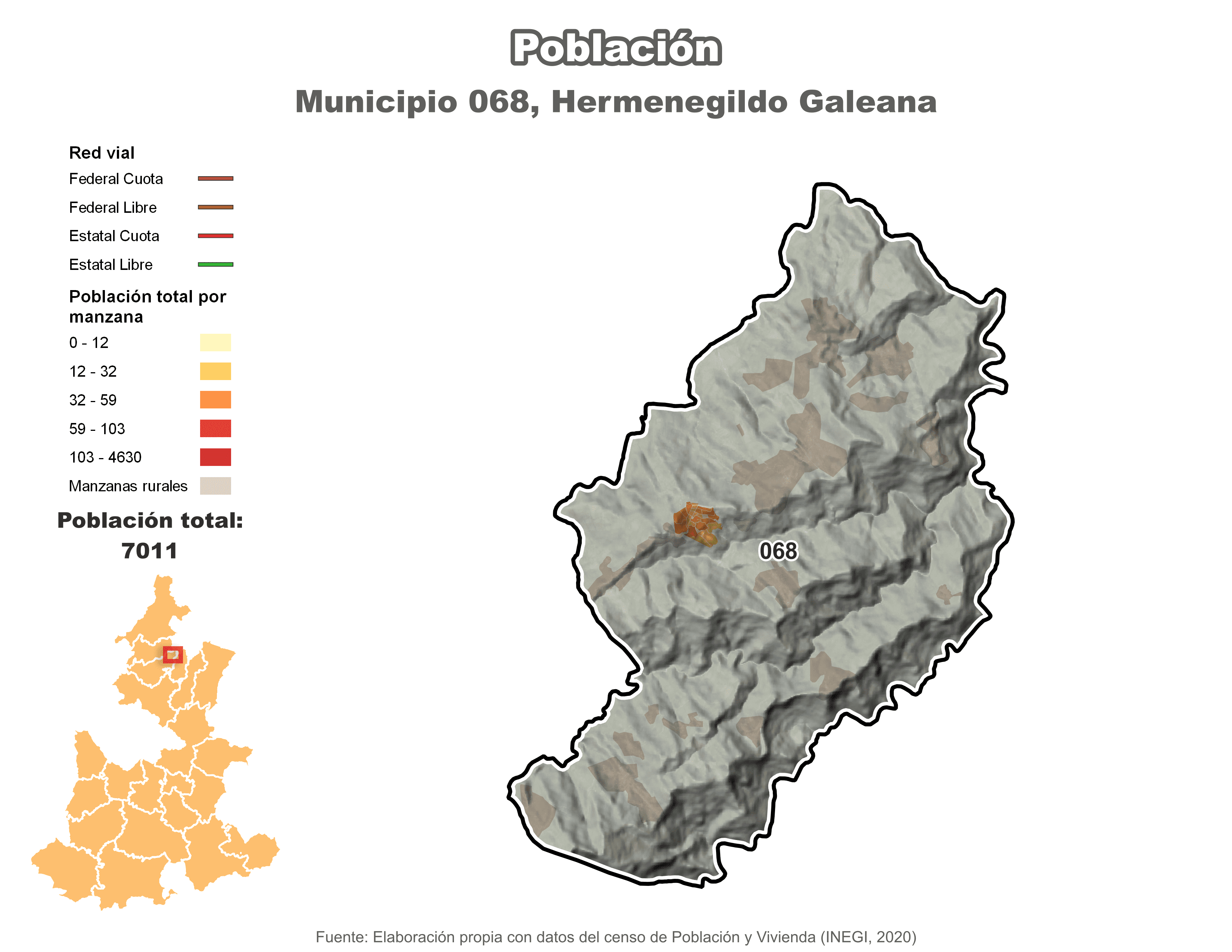 Biblioteca de Mapas - Población municipio de Hermenegildo Galeana