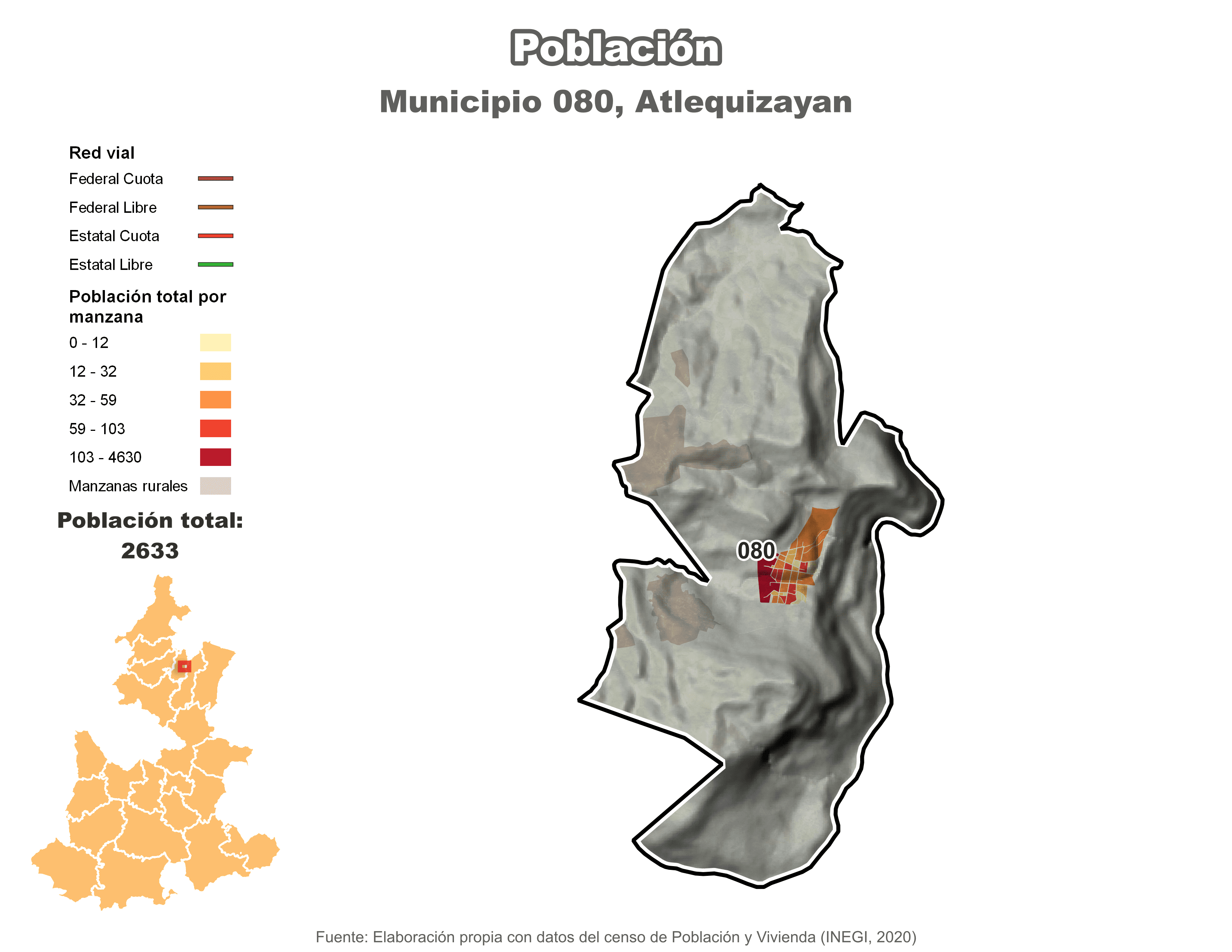 Biblioteca de Mapas - Población municipio de Atlequizayan