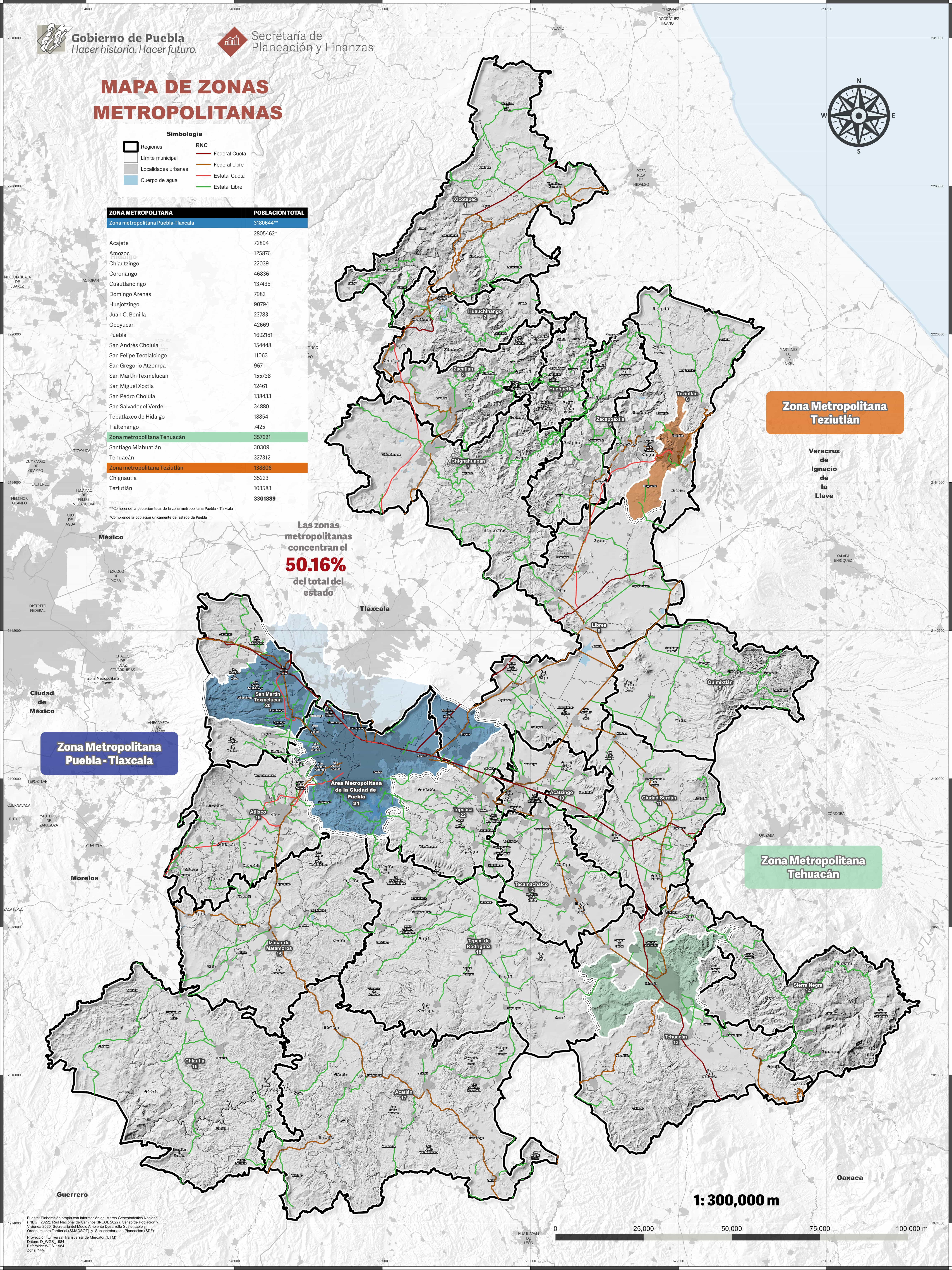 Biblioteca de Mapas - Población en Zonas Metropolitanas del Estado de Puebla