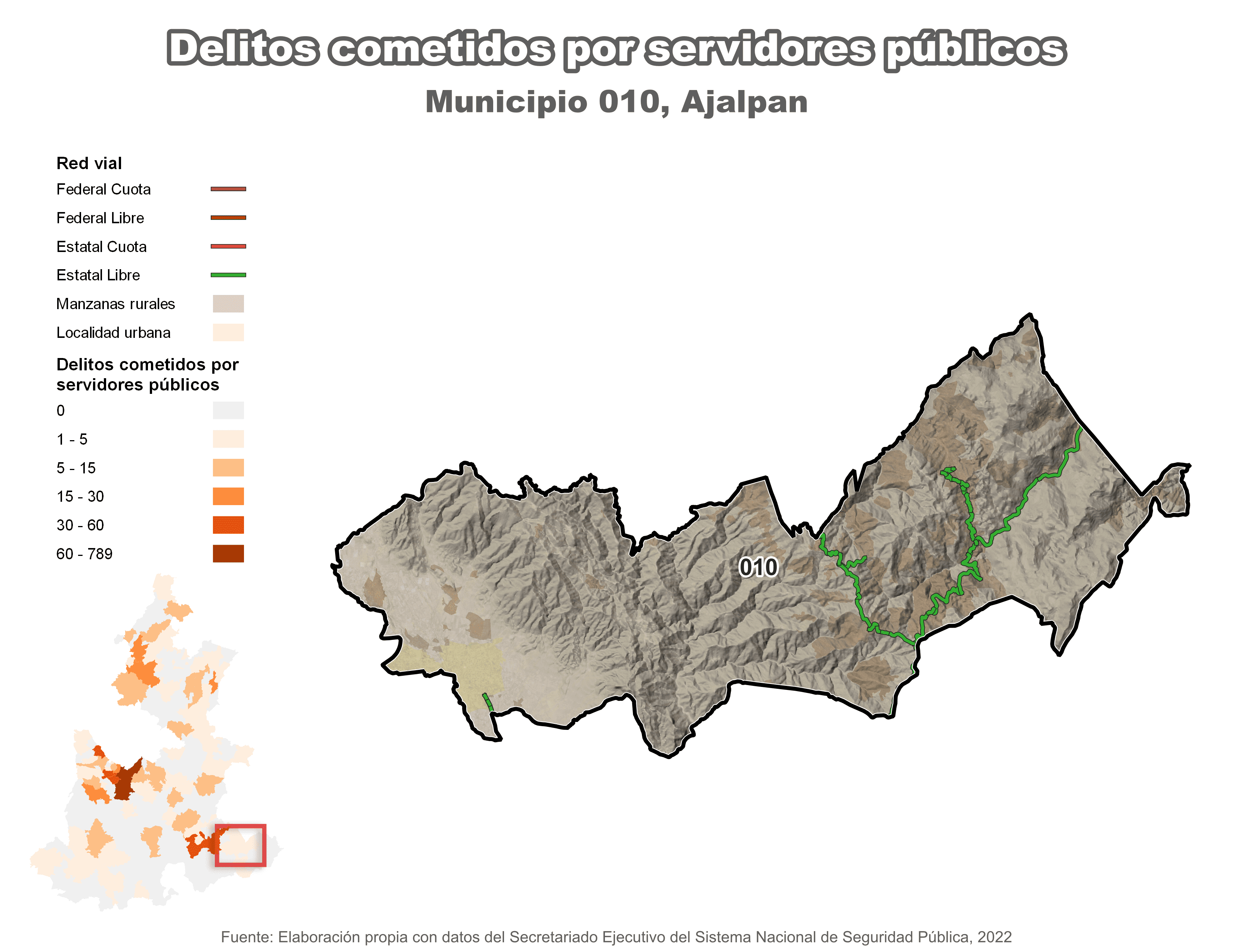 Biblioteca de Mapas - Delitos cometidos por servidores públicos en municipio de Ajalpan