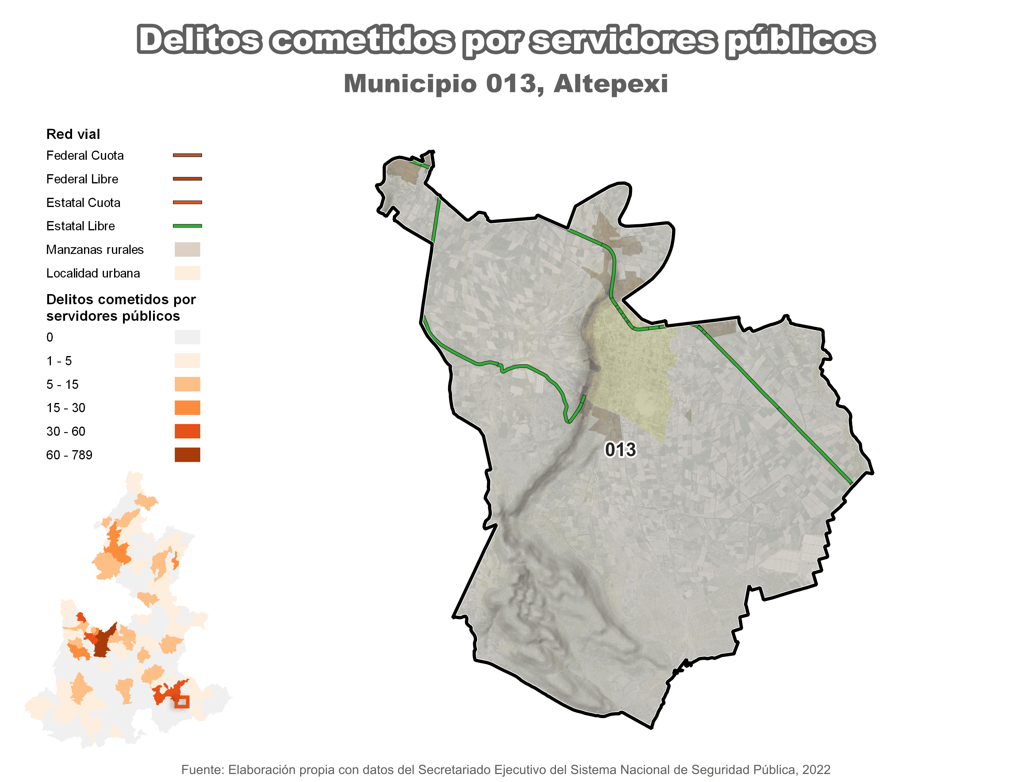 Biblioteca de Mapas - Delitos cometidos por servidores públicos en municipio de Altepexi