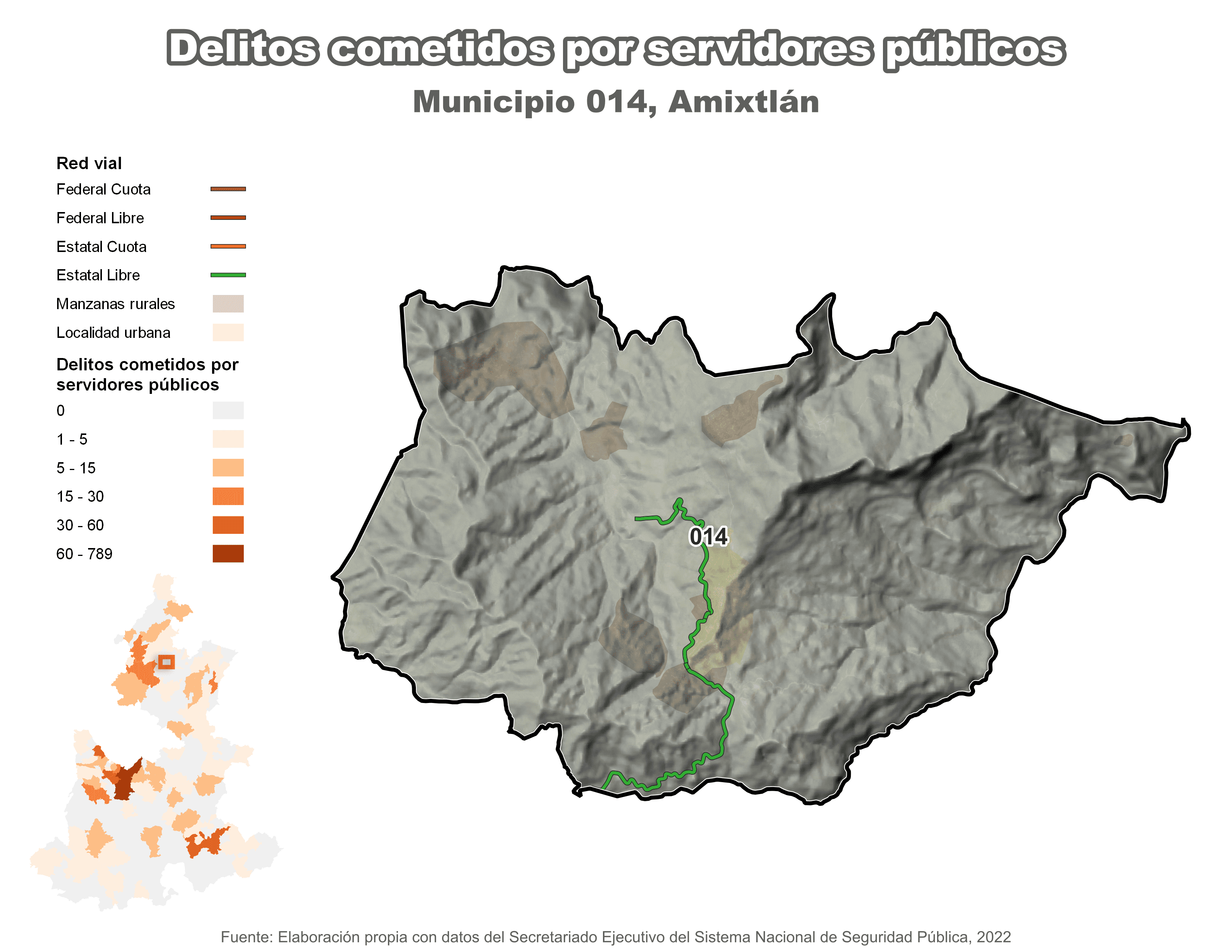 Biblioteca de Mapas - Delitos cometidos por servidores públicos en municipio de Amixtlán