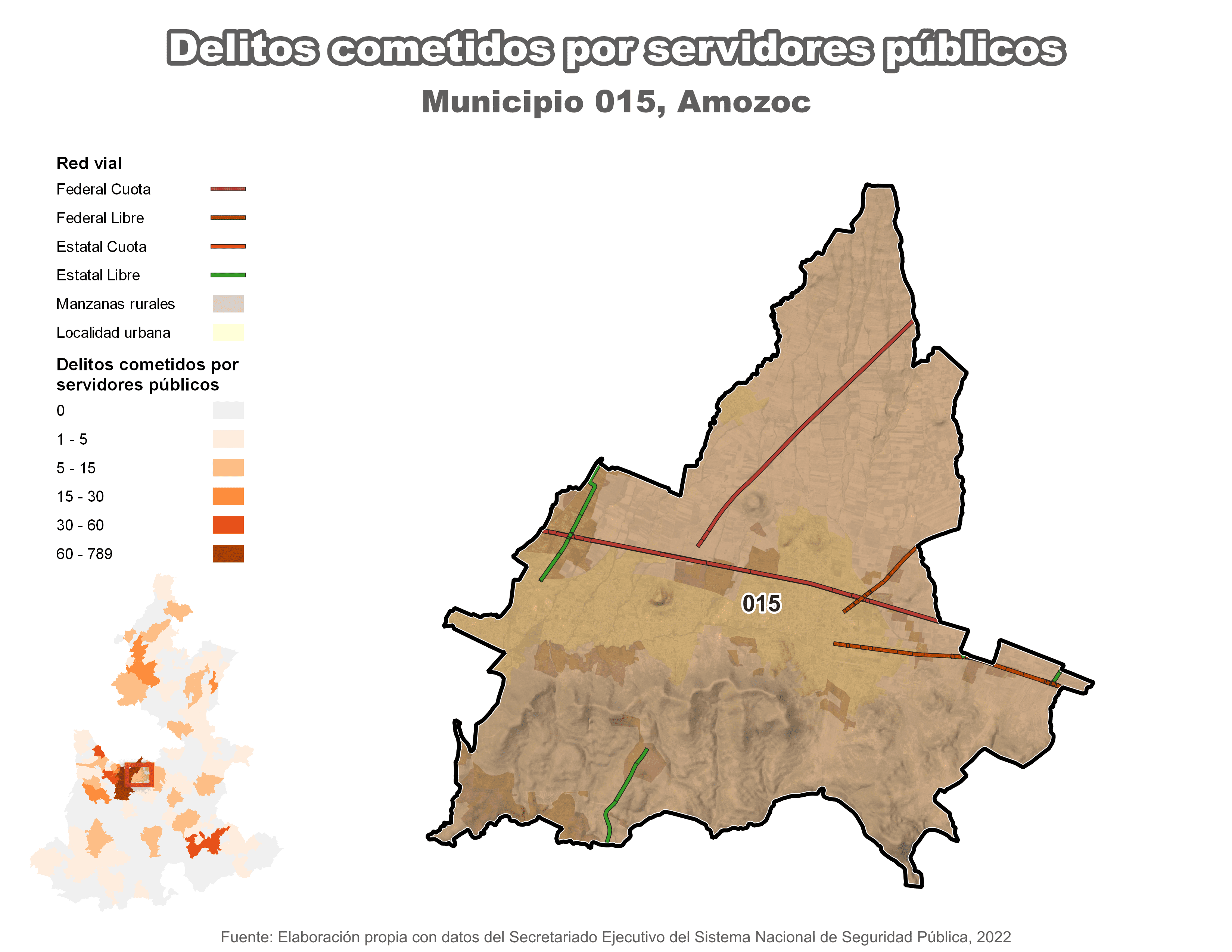 Biblioteca de Mapas - Delitos cometidos por servidores públicos en municipio de Amozoc