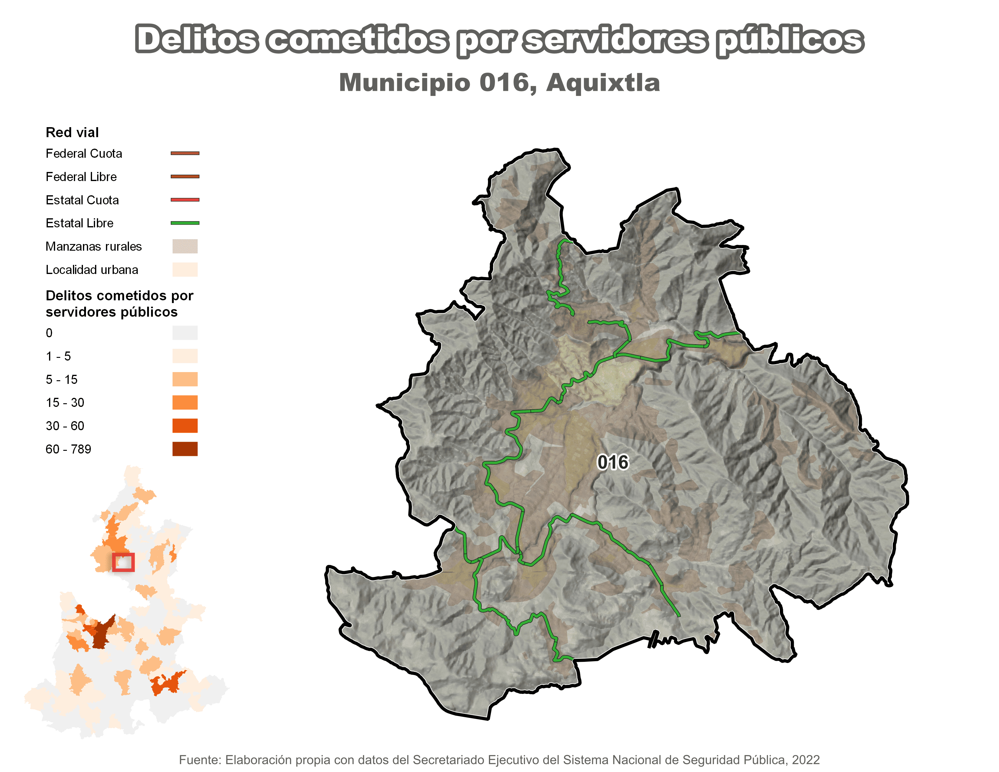 Biblioteca de Mapas - Delitos cometidos por servidores públicos en municipio de Aquixtla