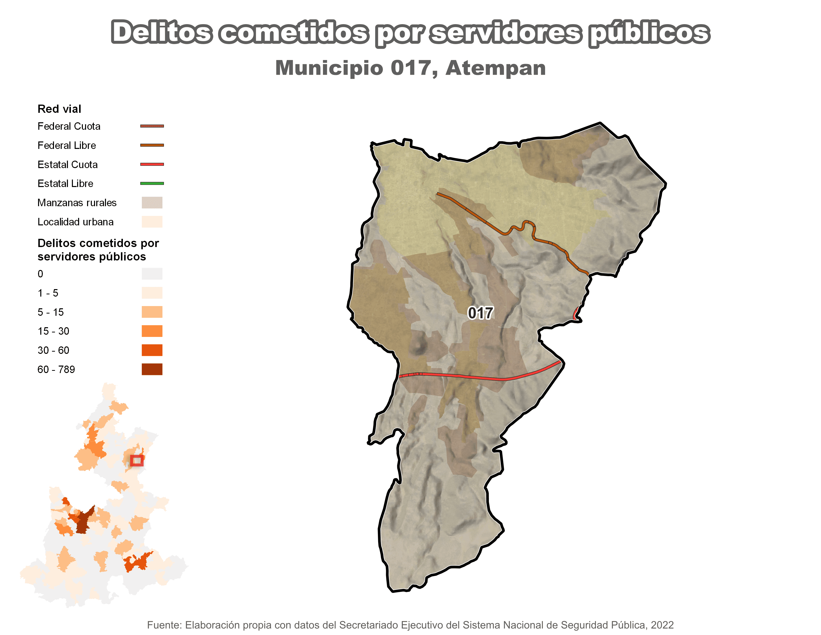 Biblioteca de Mapas - Delitos cometidos por servidores públicos en municipio de Atempan