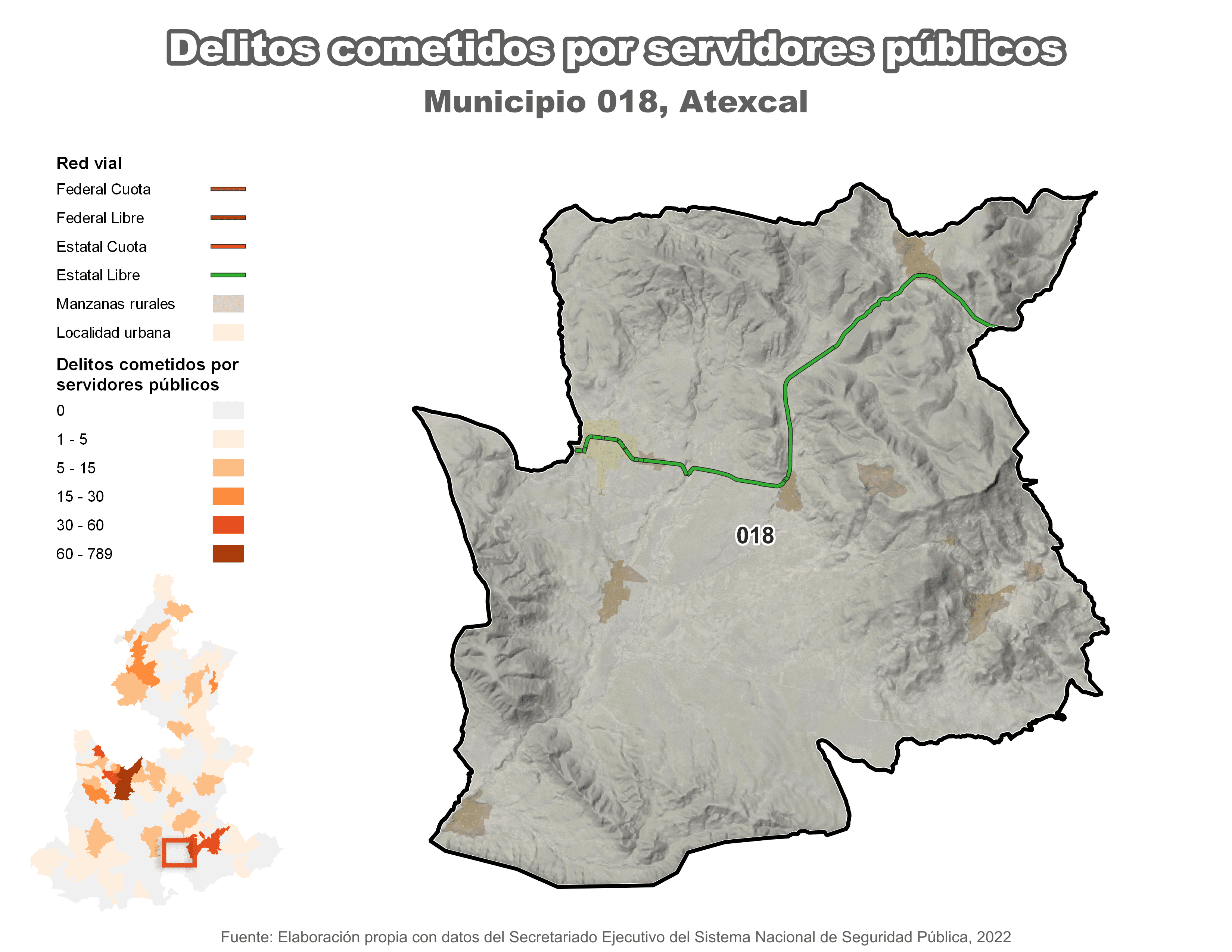 Biblioteca de Mapas - Delitos cometidos por servidores públicos en municipio de Atexcal