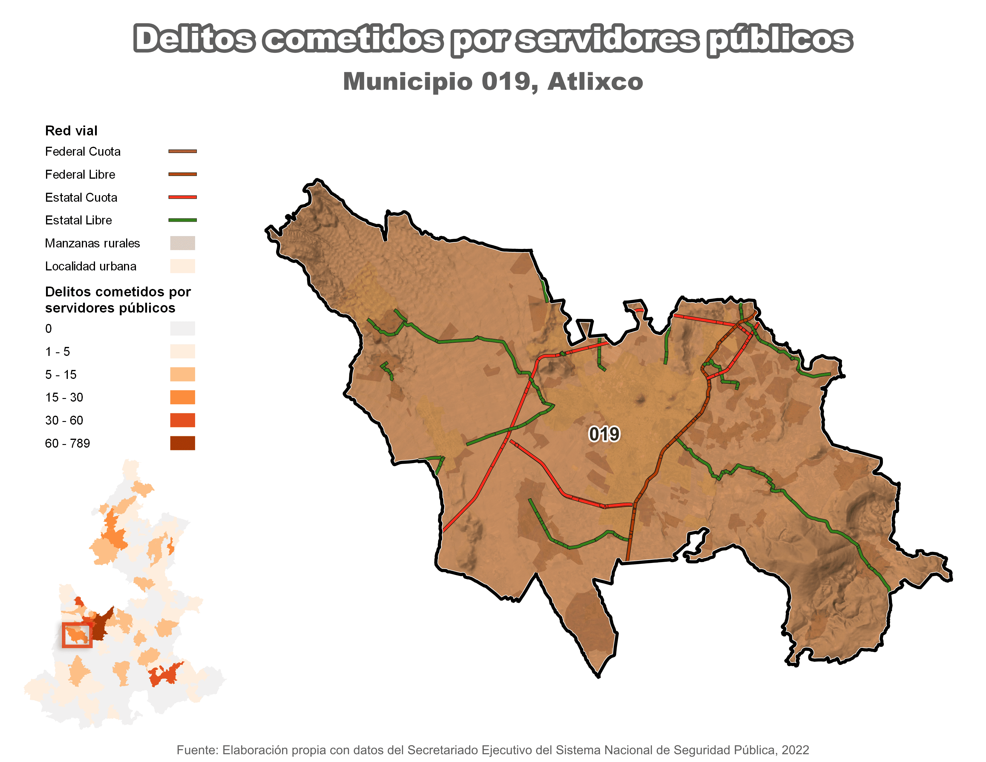 Biblioteca de Mapas - Delitos cometidos por servidores públicos en municipio de Atlixco