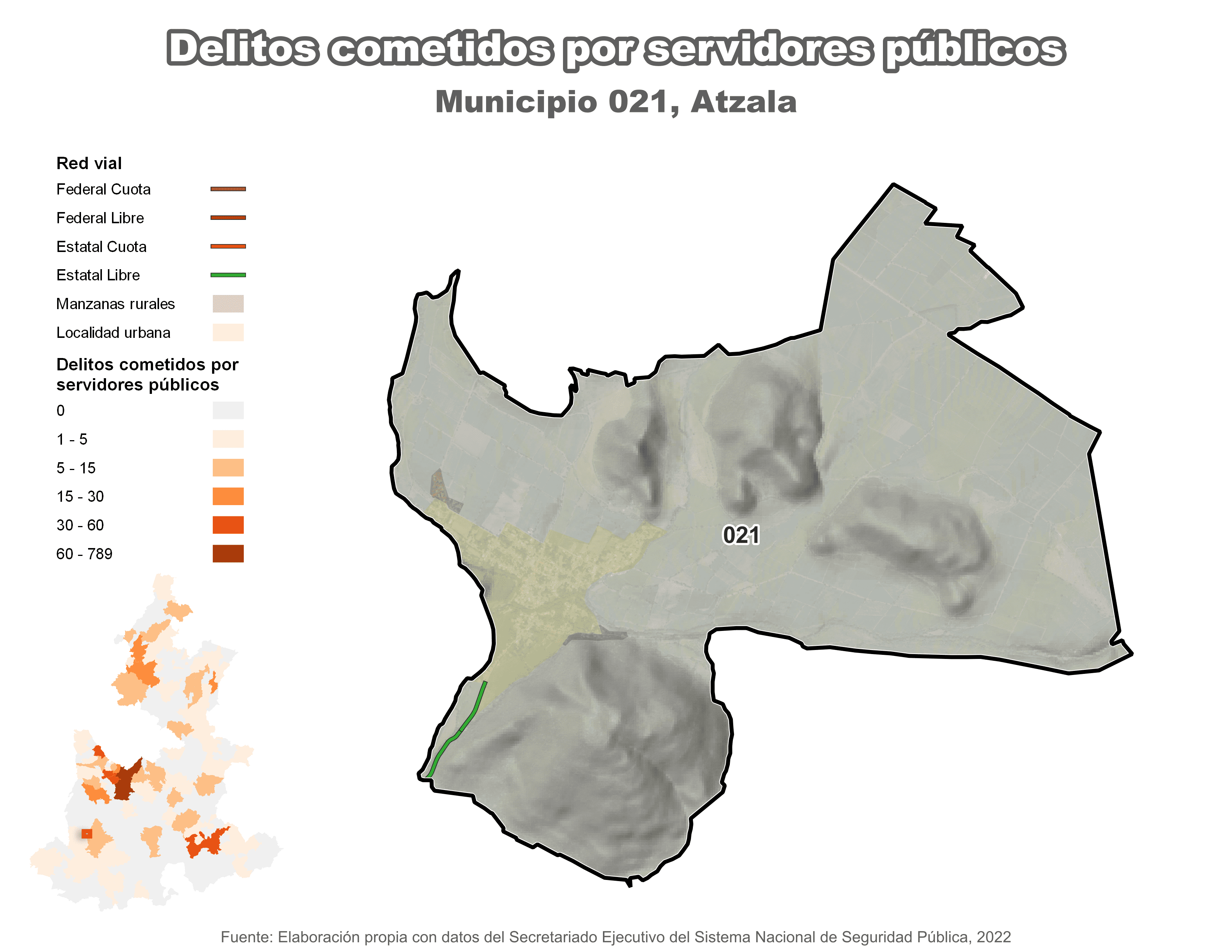 Biblioteca de Mapas - Delitos cometidos por servidores públicos en municipio de Atzala