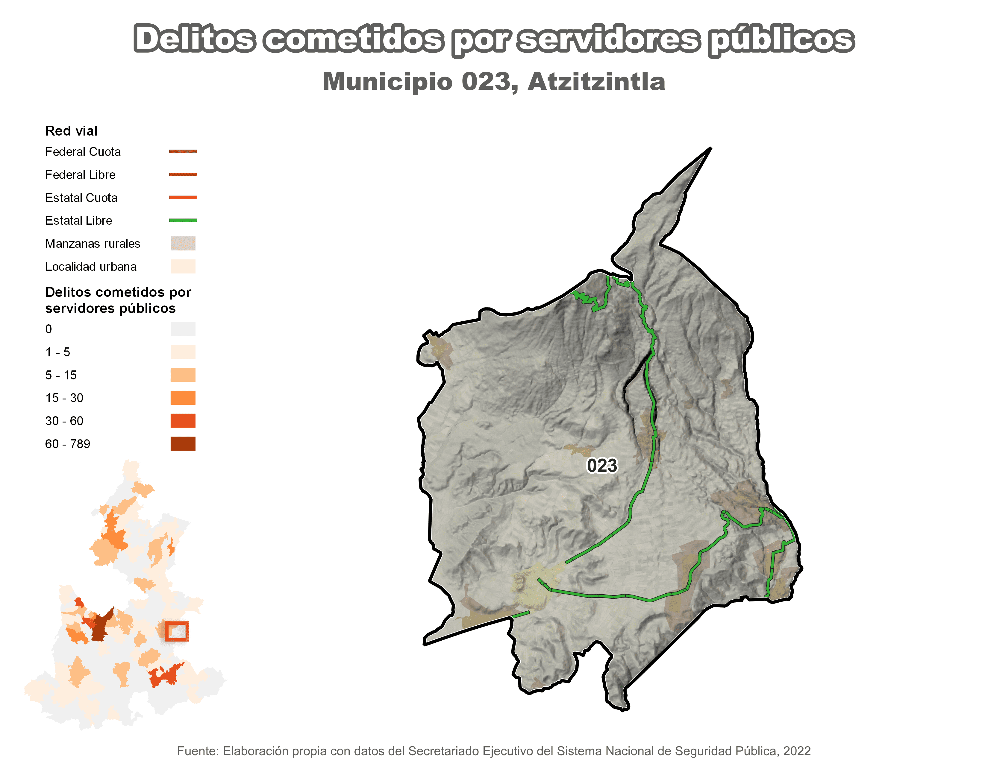 Biblioteca de Mapas - Delitos cometidos por servidores públicos en municipio de Atzitzintla