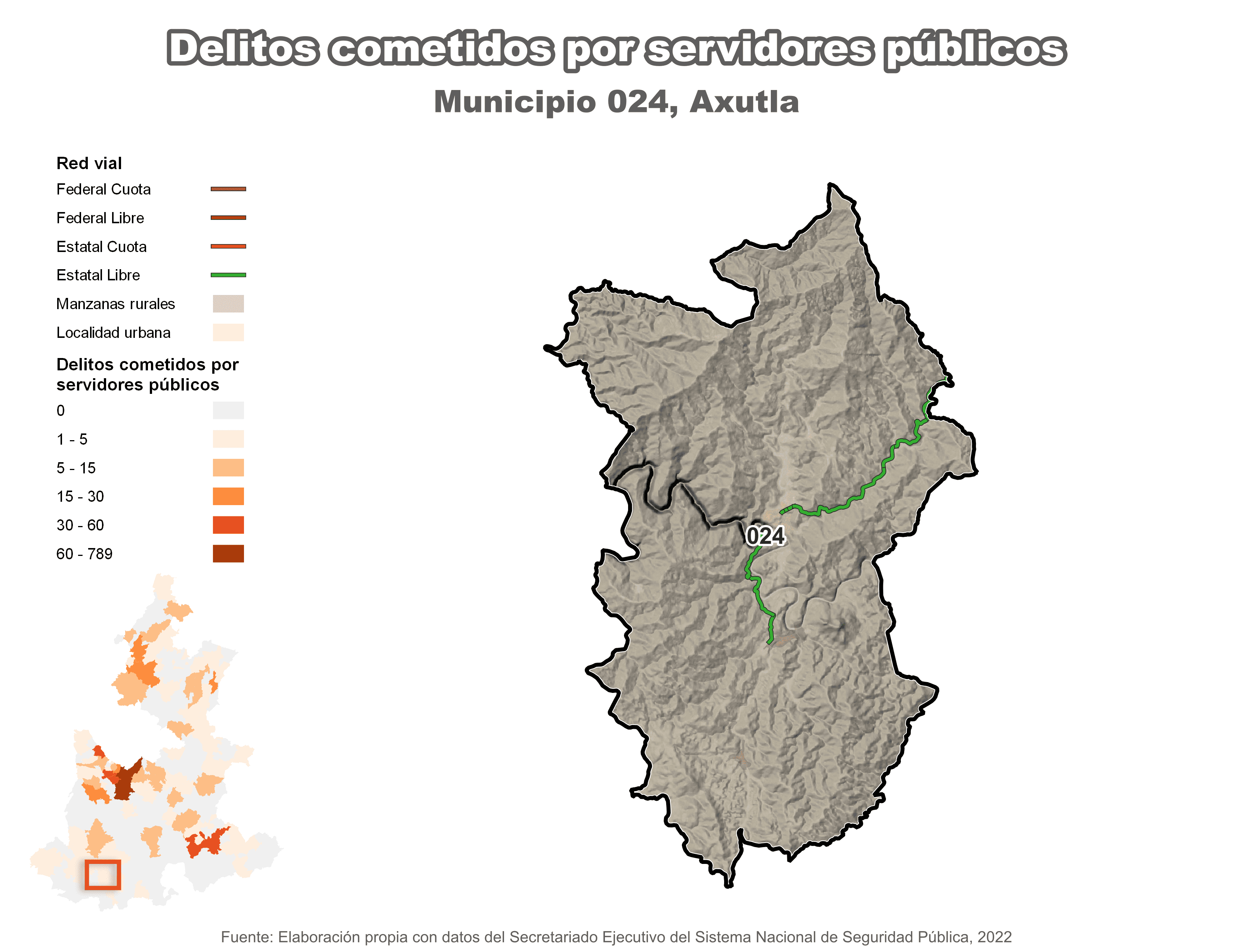 Biblioteca de Mapas - Delitos cometidos por servidores públicos en municipio de Axutla