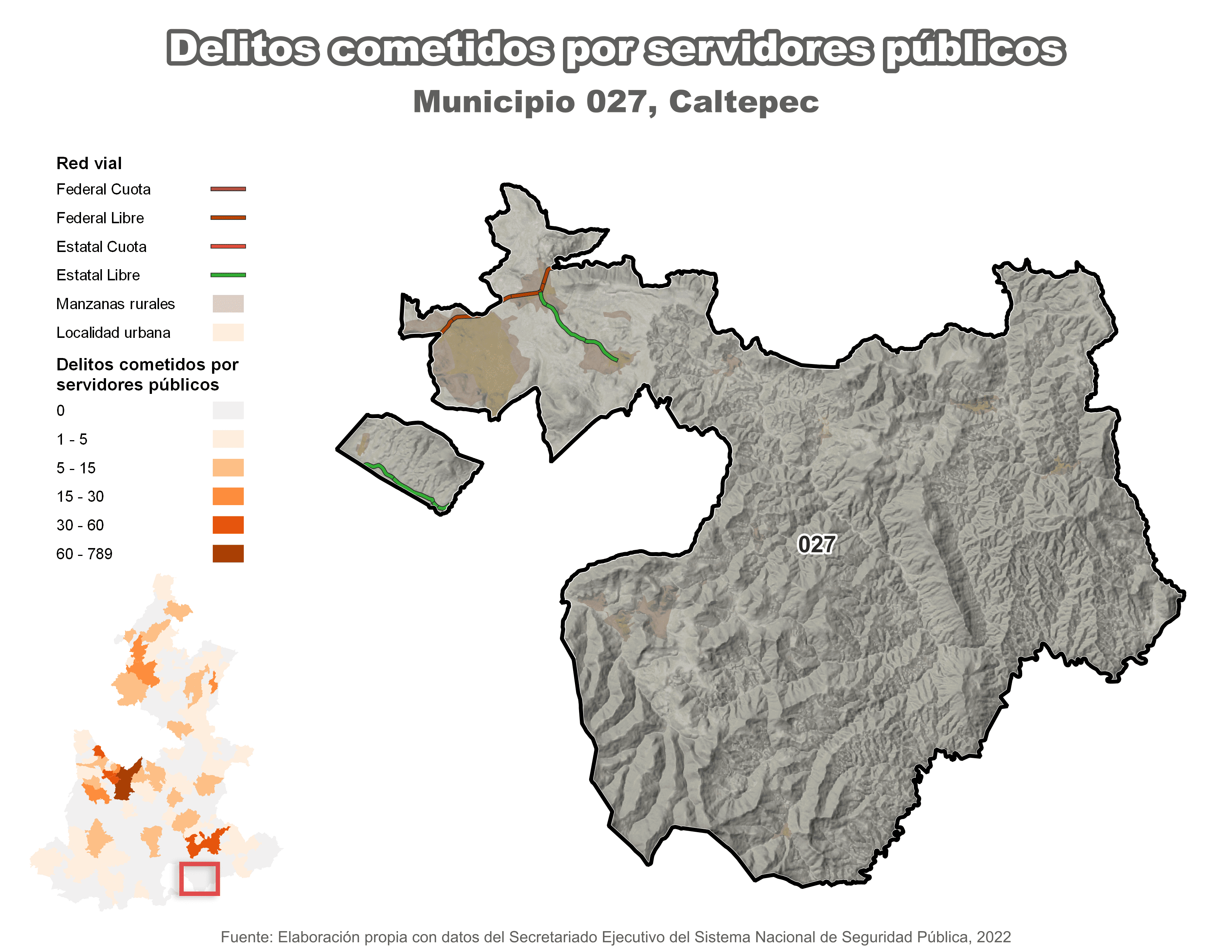 Biblioteca de Mapas - Delitos cometidos por servidores públicos en municipio de Caltepec