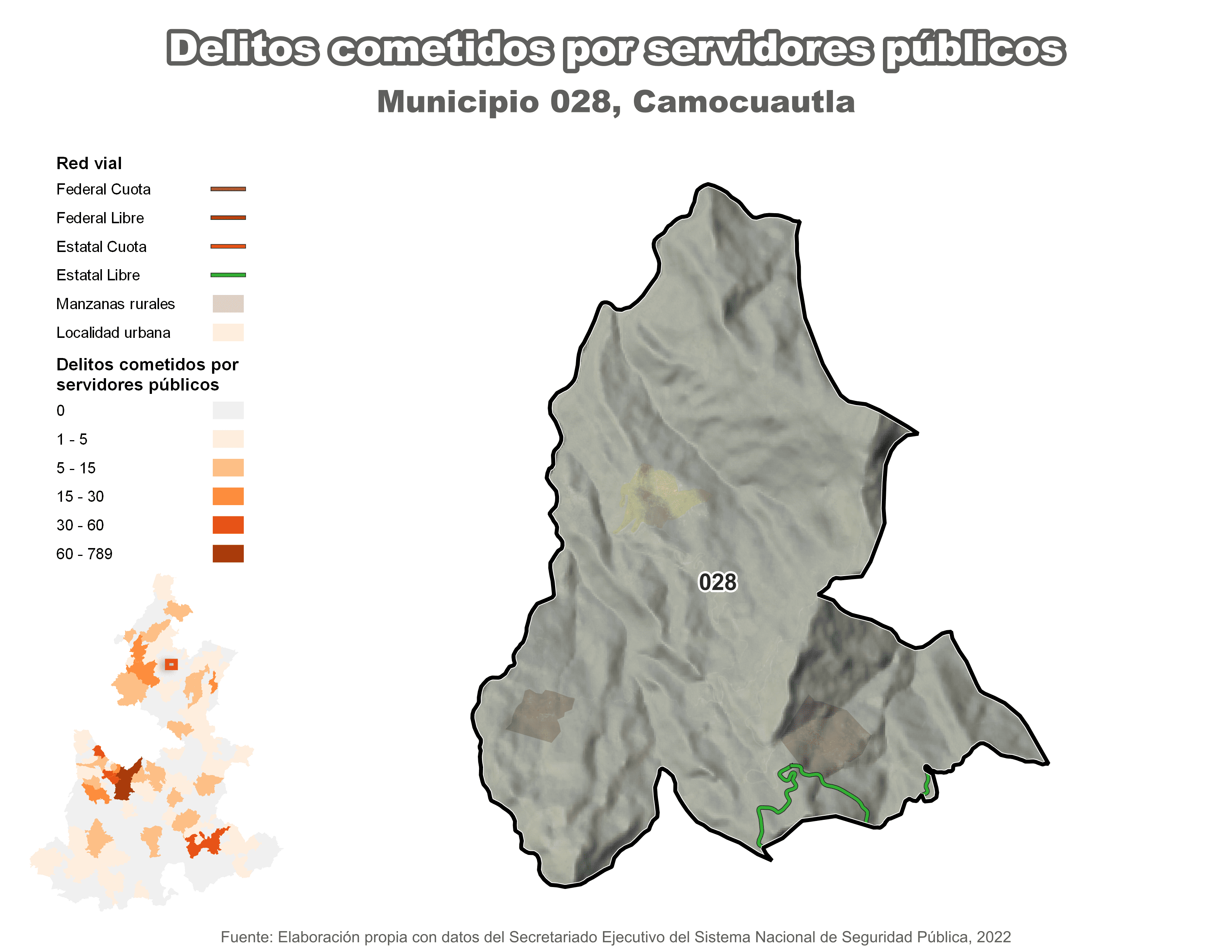 Biblioteca de Mapas - Delitos cometidos por servidores públicos en municipio de Camocuautla