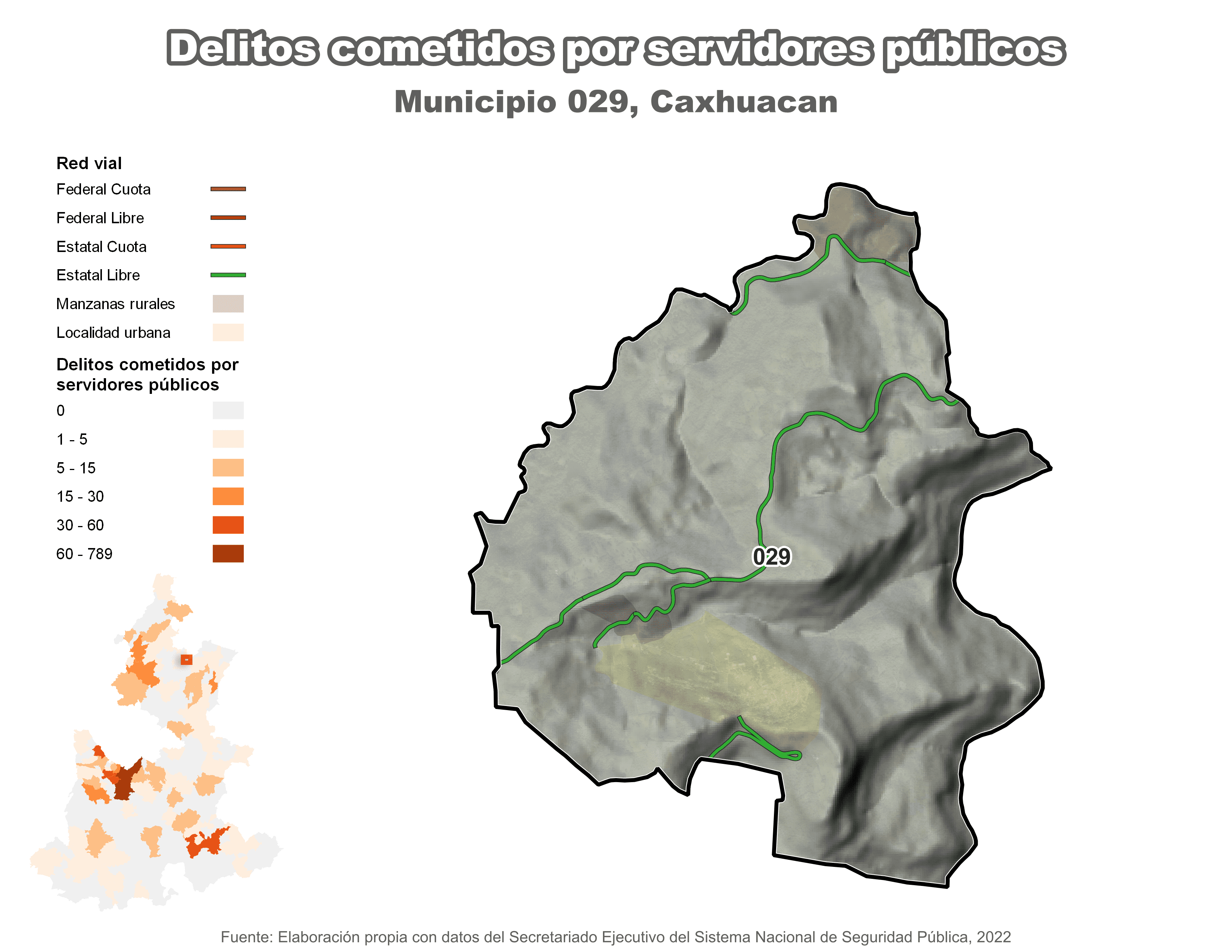 Biblioteca de Mapas - Delitos cometidos por servidores públicos en municipio de Caxhuacan