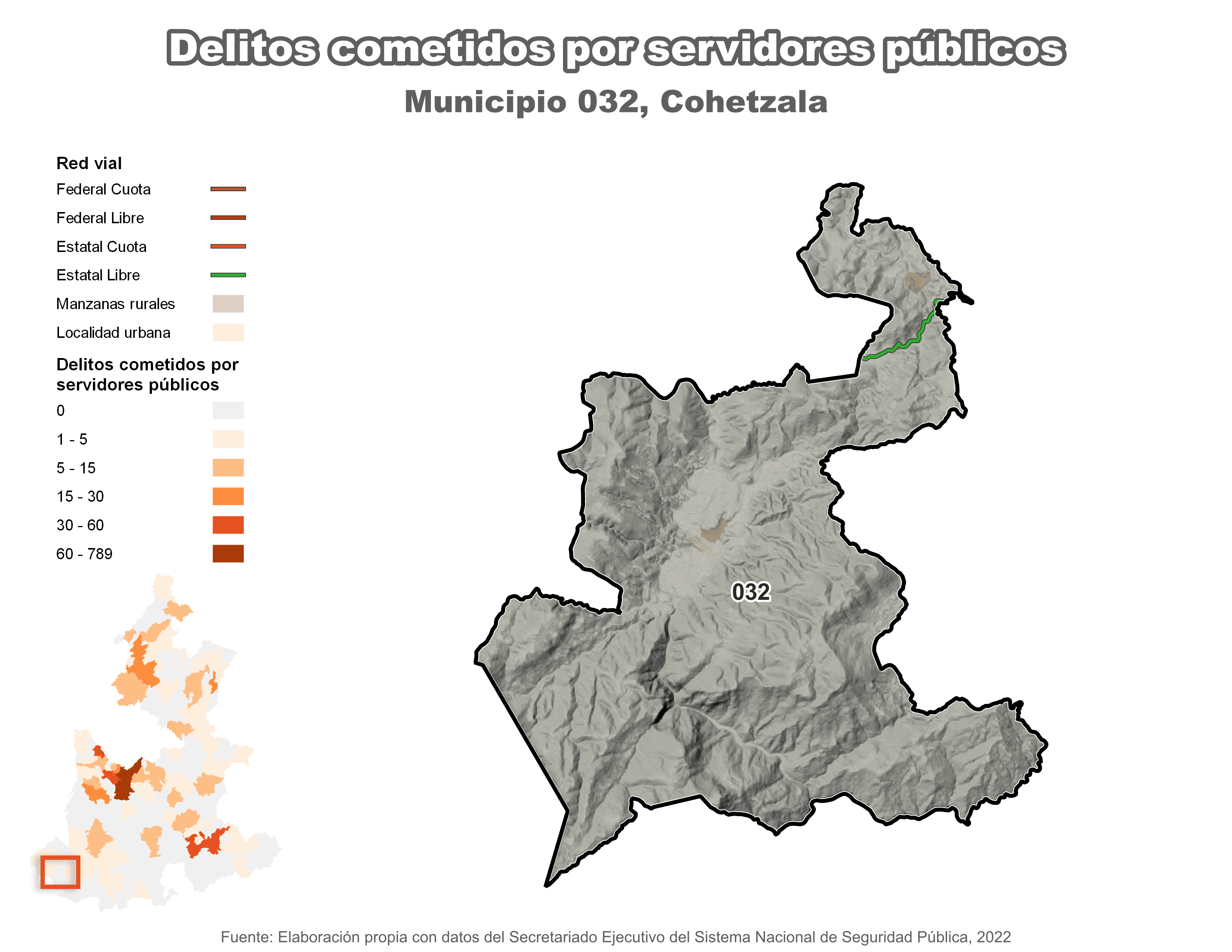 Biblioteca de Mapas - Delitos cometidos por servidores públicos en municipio de Cohetzala