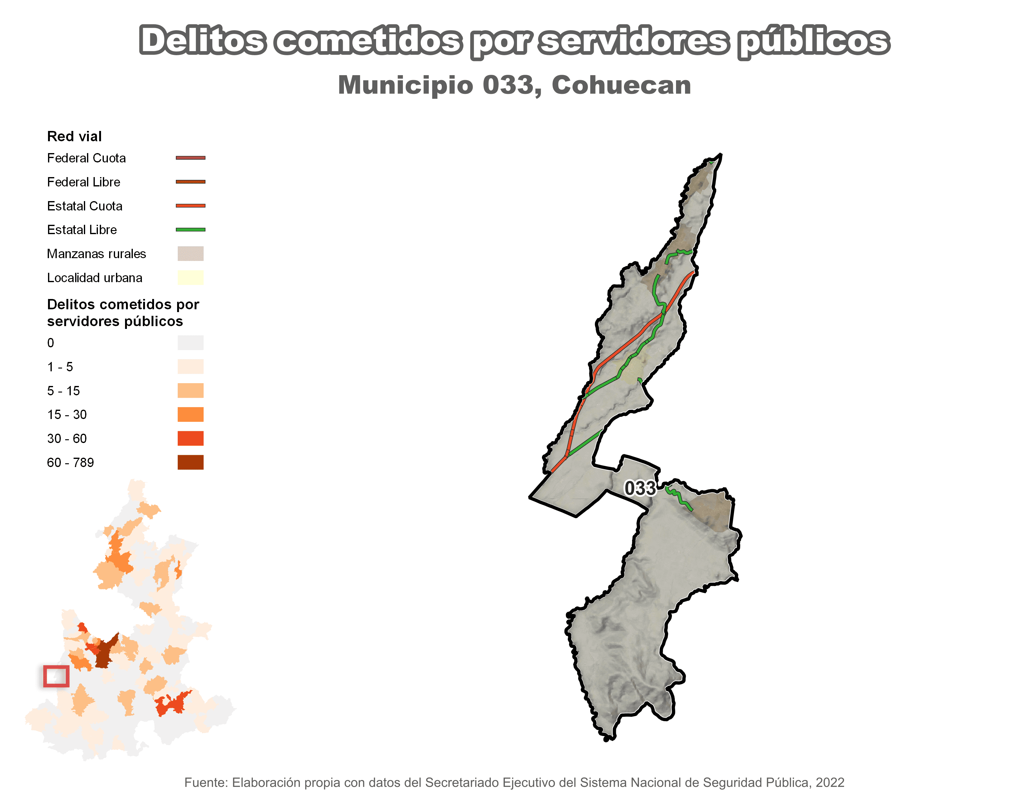 Biblioteca de Mapas - Delitos cometidos por servidores públicos en municipio de Cohuecan