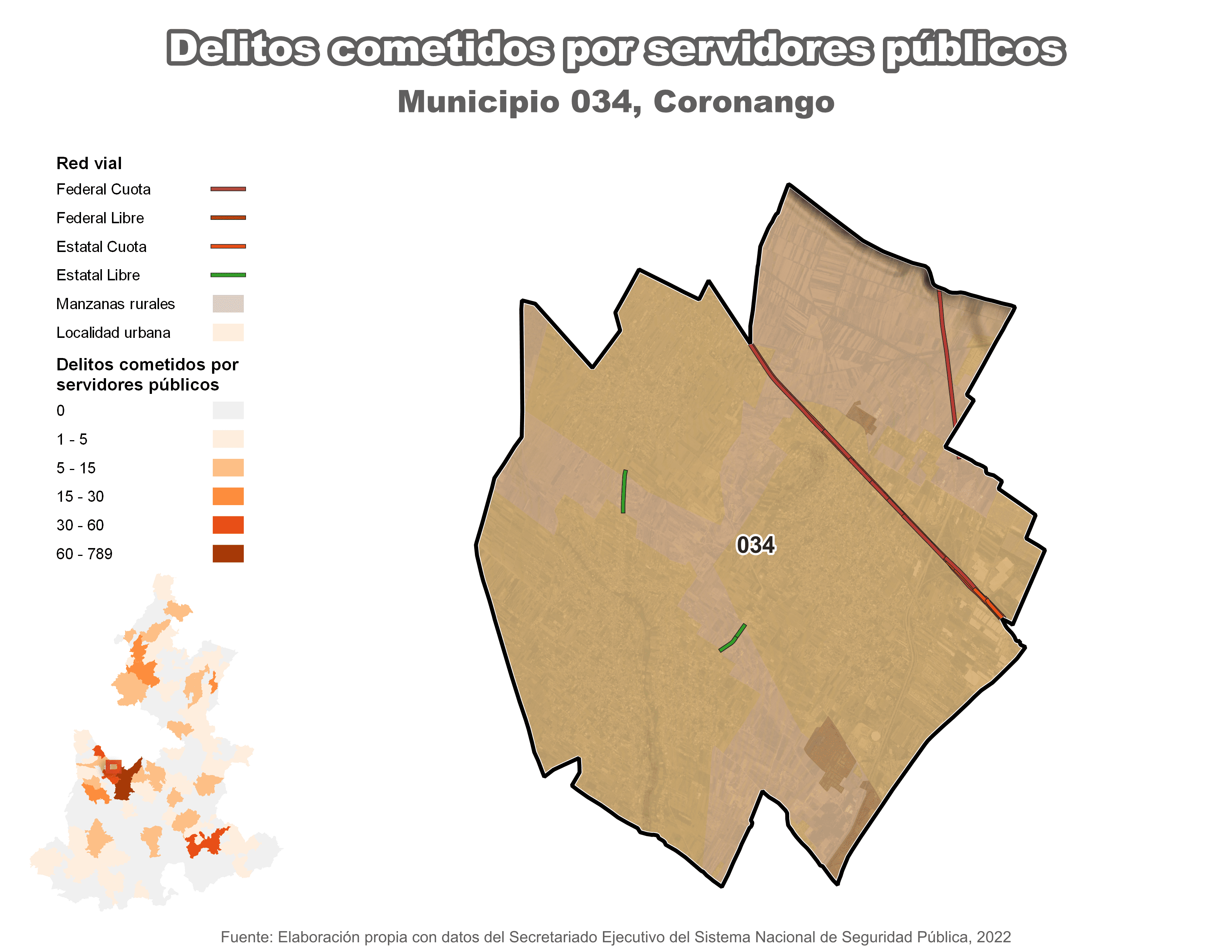 Biblioteca de Mapas - Delitos cometidos por servidores públicos en municipio de Coronango