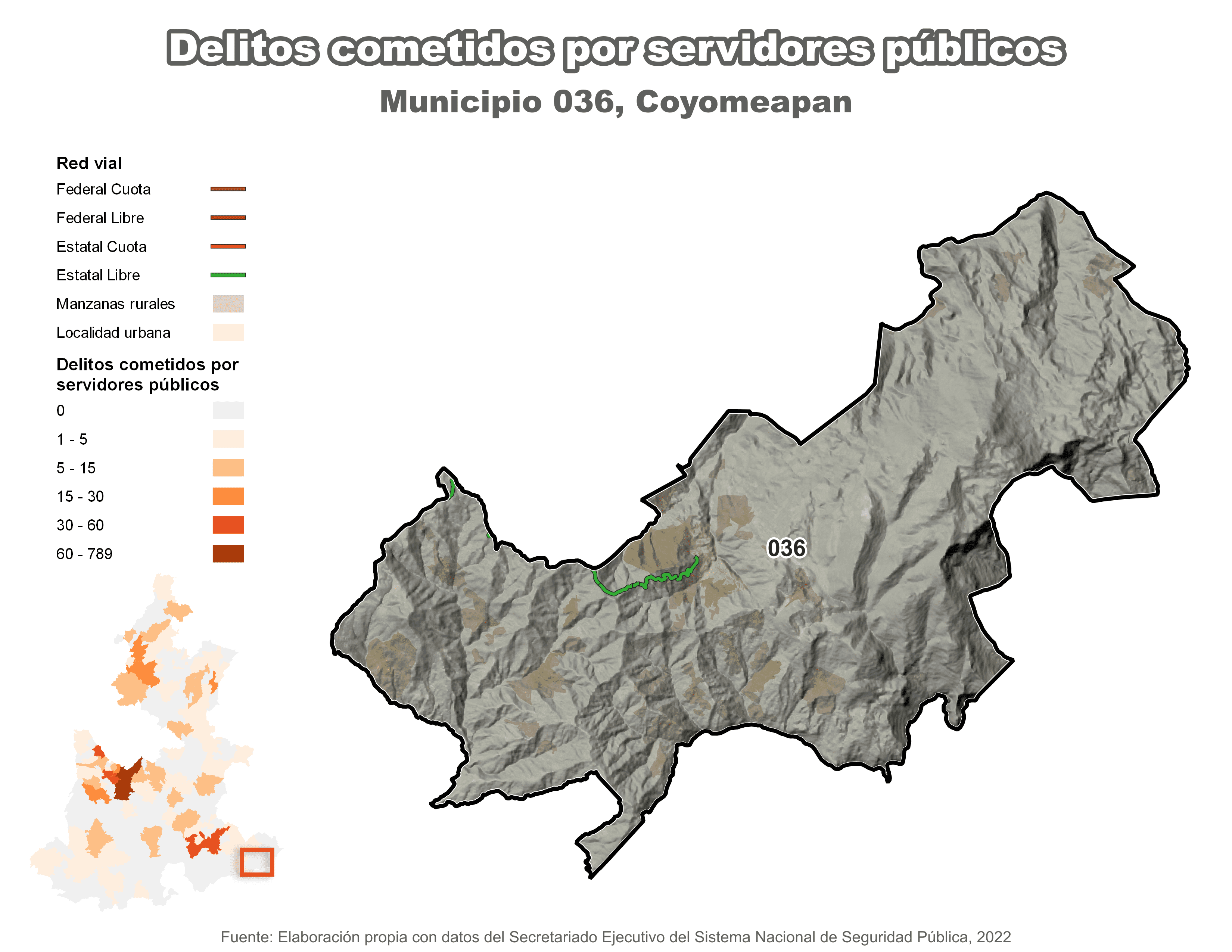 Biblioteca de Mapas - Delitos cometidos por servidores públicos en municipio de Coyomeapan