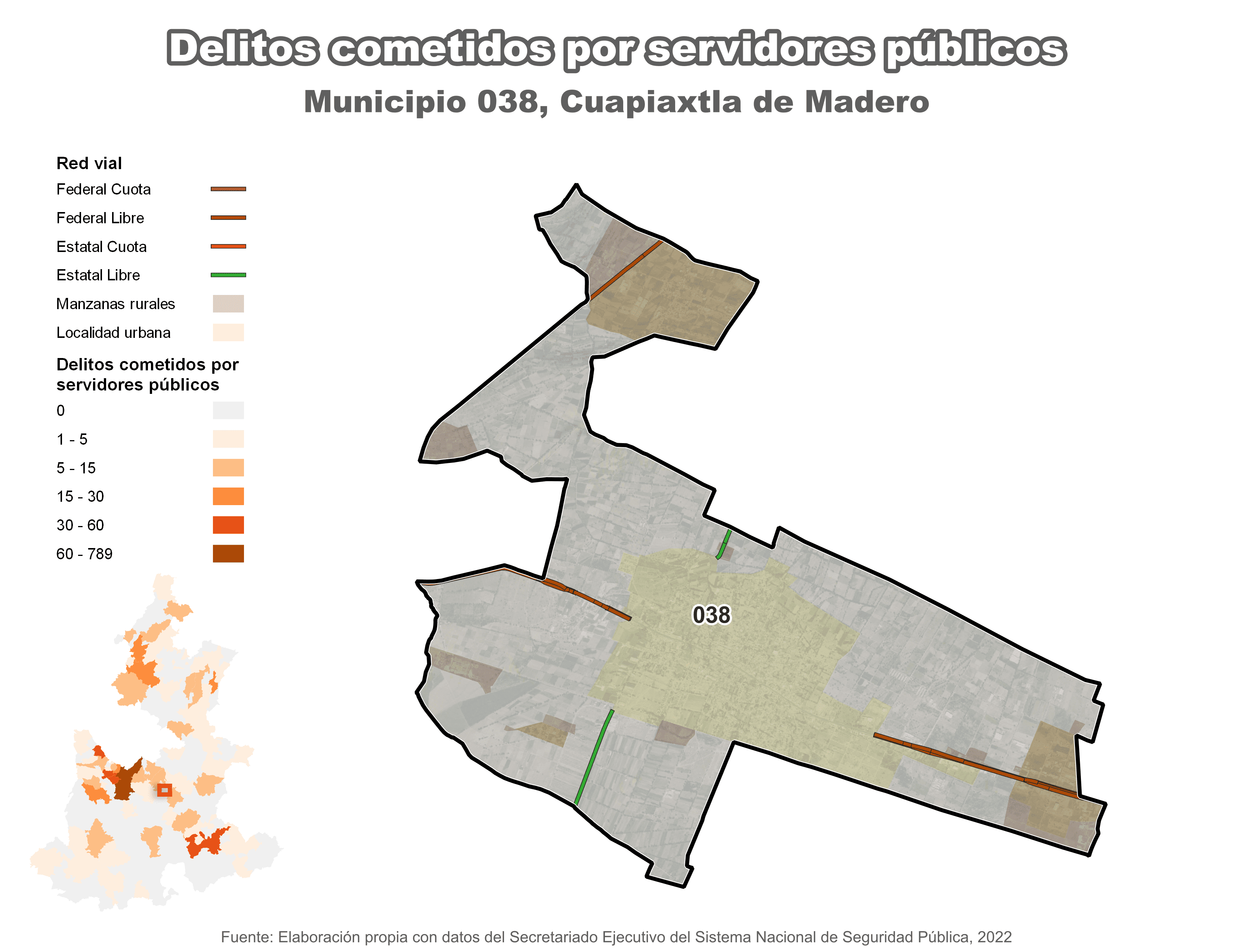 Biblioteca de Mapas - Delitos cometidos por servidores públicos en municipio de Cuapiaxtla de Madero