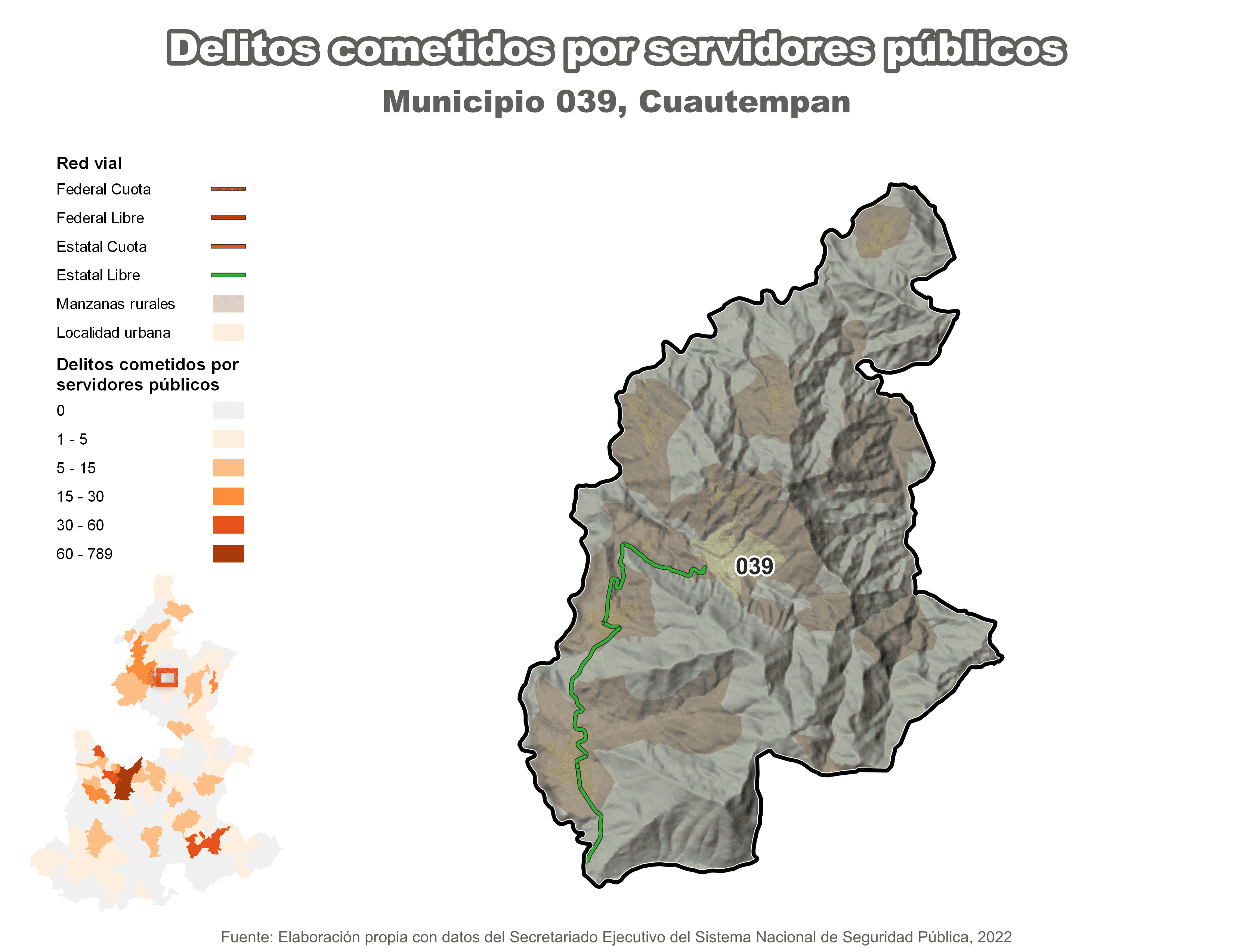 Biblioteca de Mapas - Delitos cometidos por servidores públicos en municipio de Cuautempan