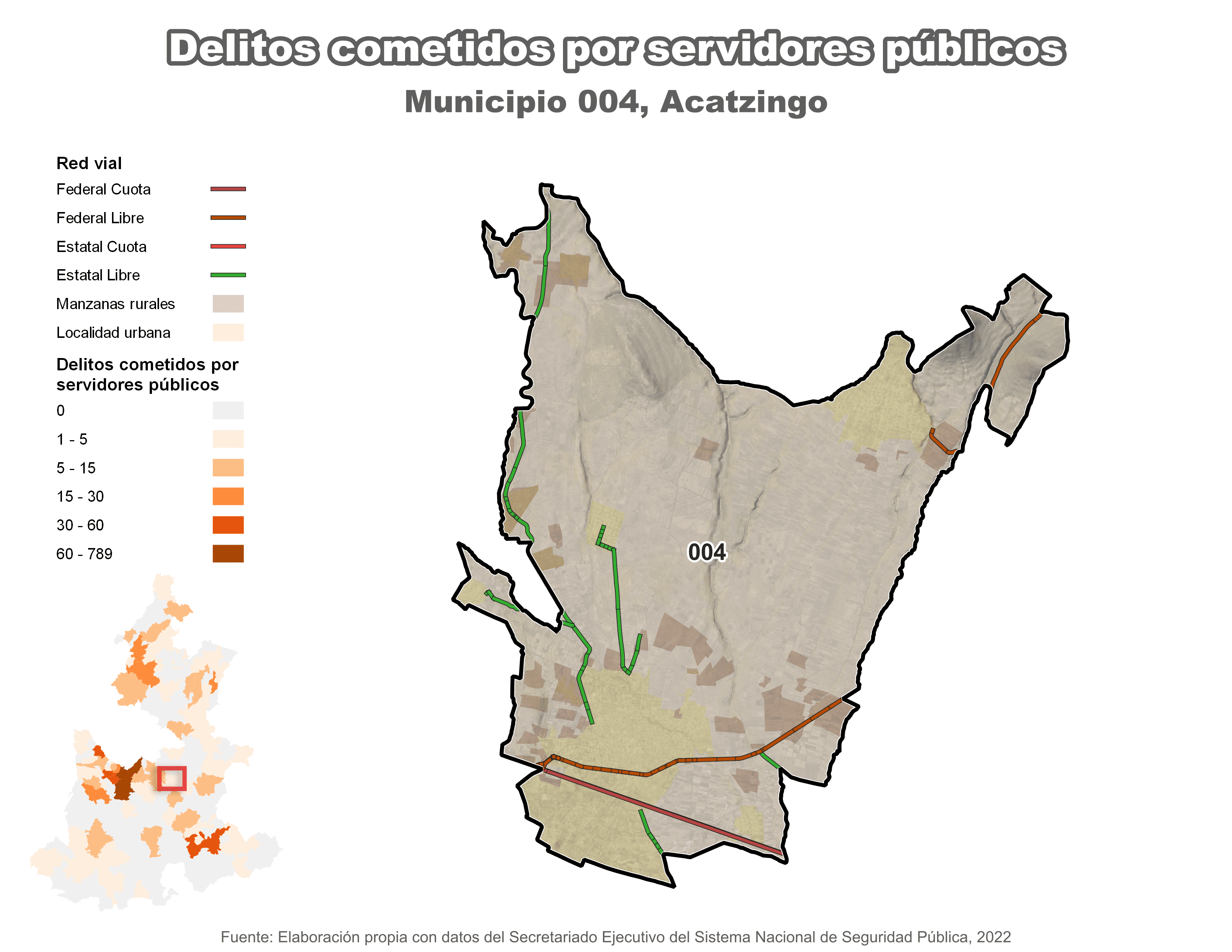 Biblioteca de Mapas - Delitos cometidos por servidores públicos en municipio de Acatzingo