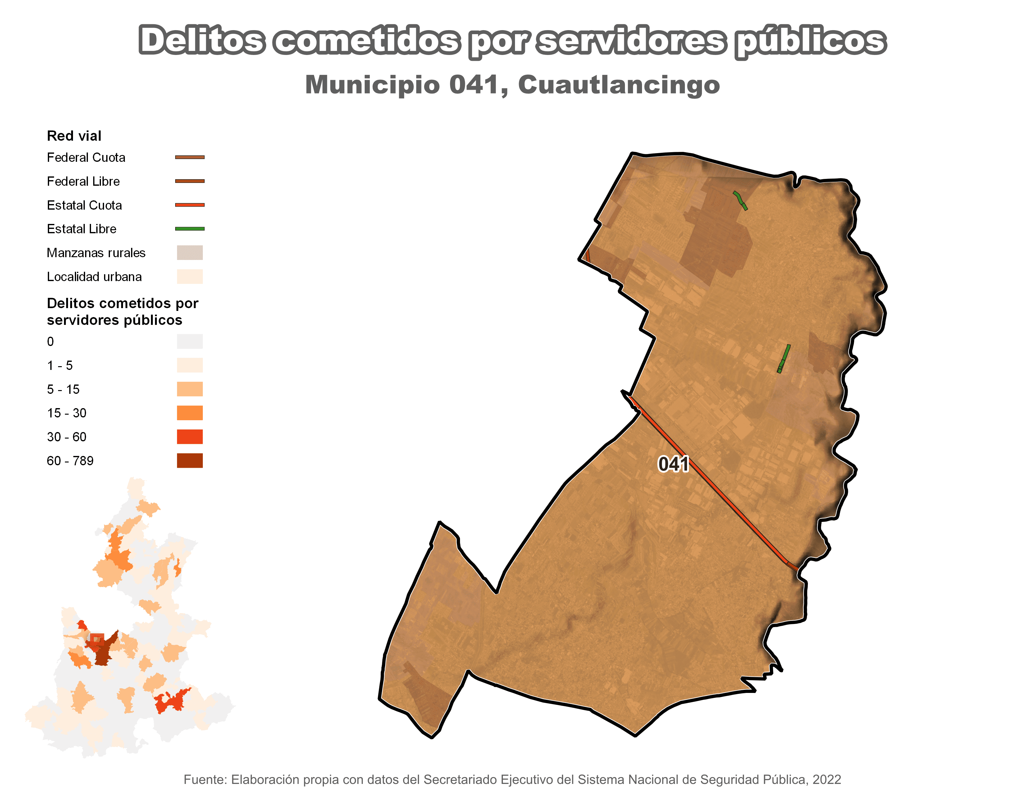 Biblioteca de Mapas - Delitos cometidos por servidores públicos en municipio de Cuautlancingo