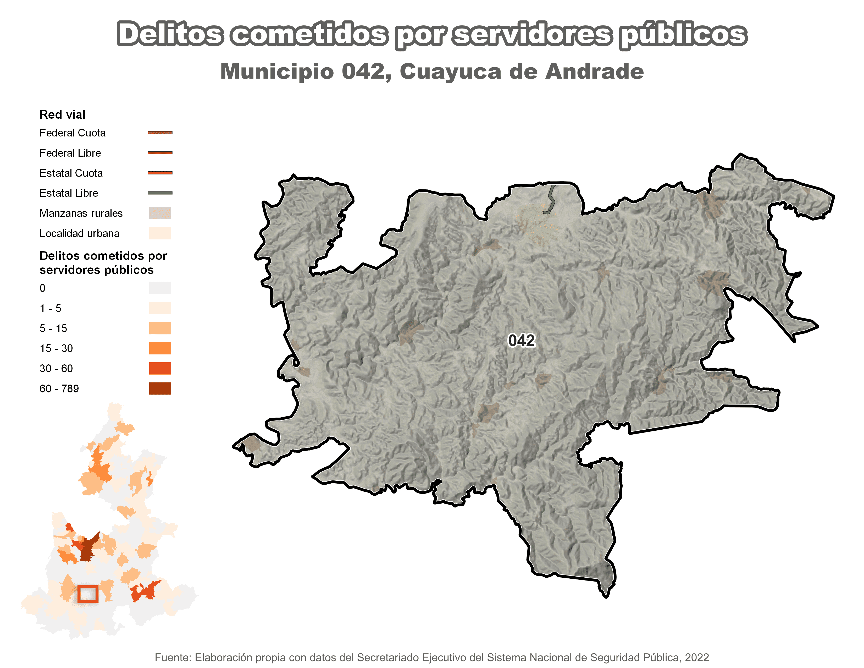 Biblioteca de Mapas - Delitos cometidos por servidores públicos en municipio de Cuayuca de Andrade