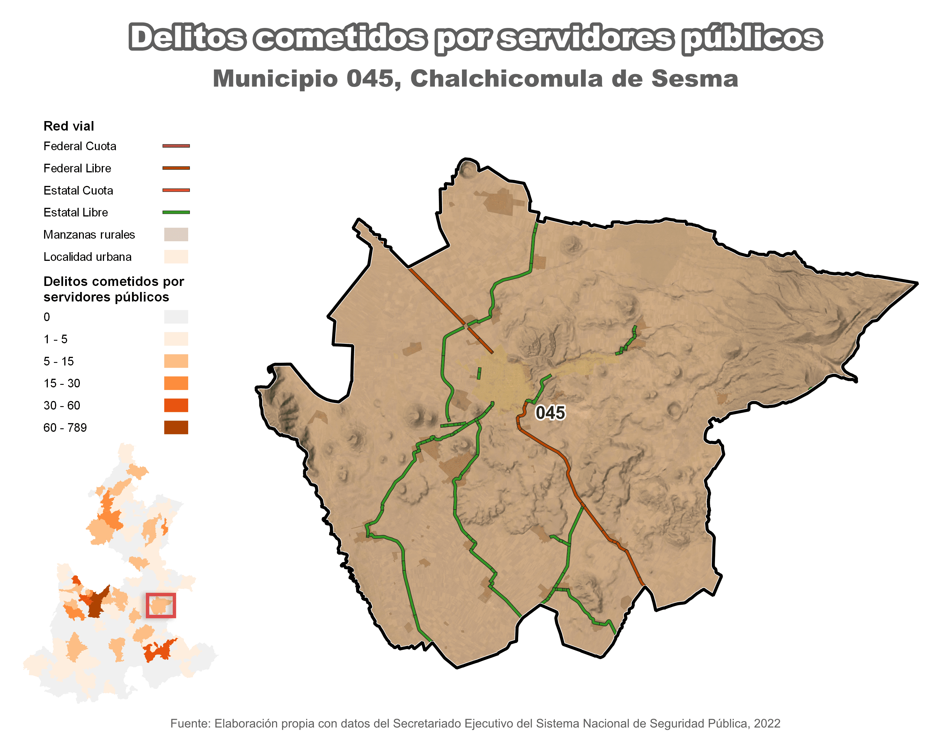 Biblioteca de Mapas - Delitos cometidos por servidores públicos en municipio de Chalchicomula de Sesma