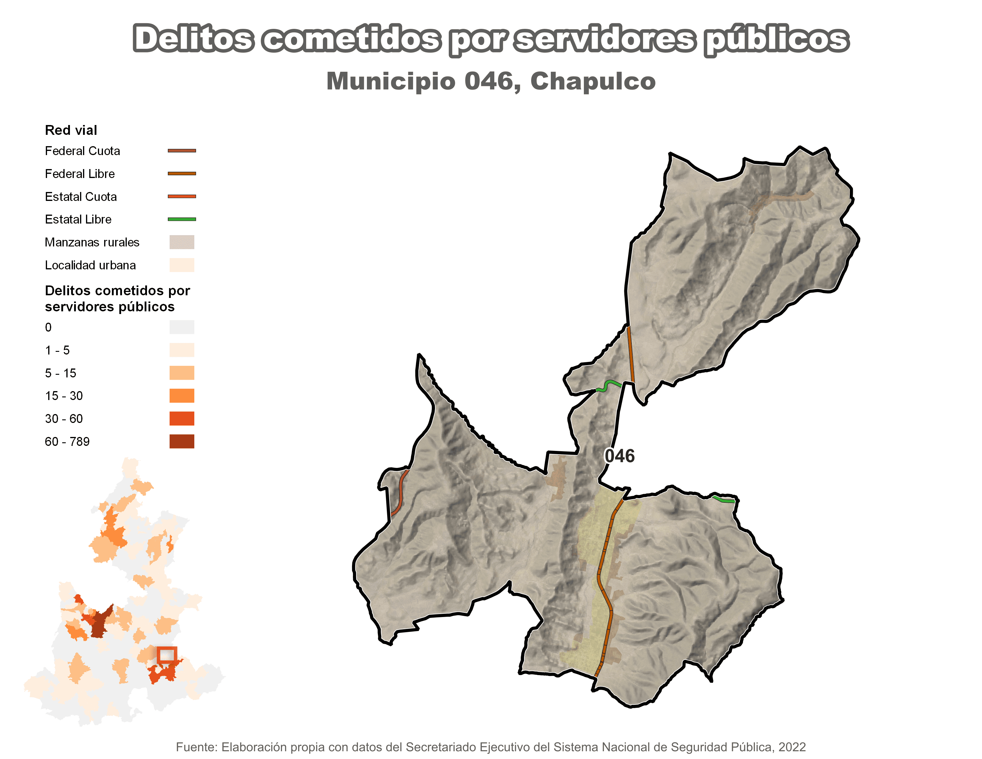 Biblioteca de Mapas - Delitos cometidos por servidores públicos en municipio de Chapulco