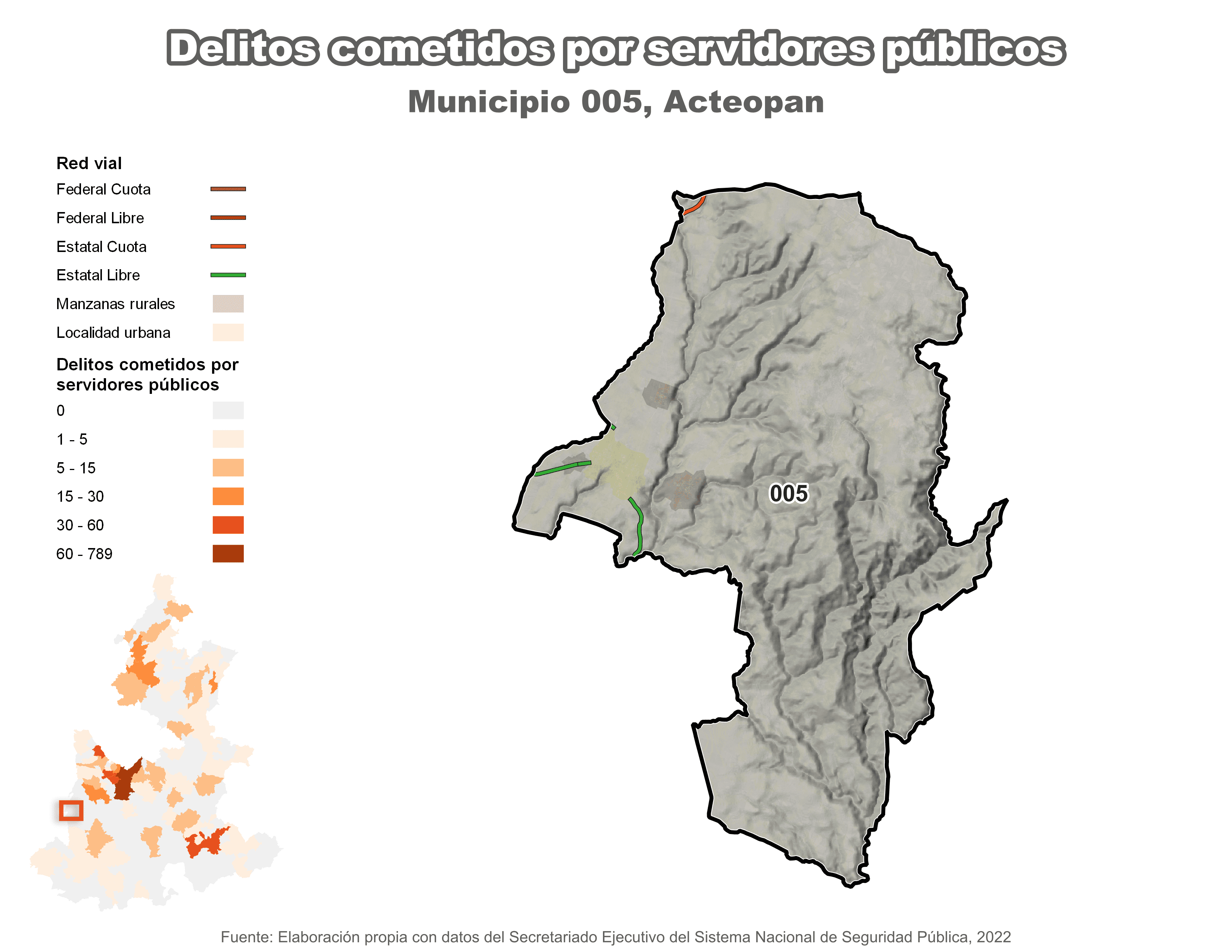 Biblioteca de Mapas - Delitos cometidos por servidores públicos en municipio de Acteopan