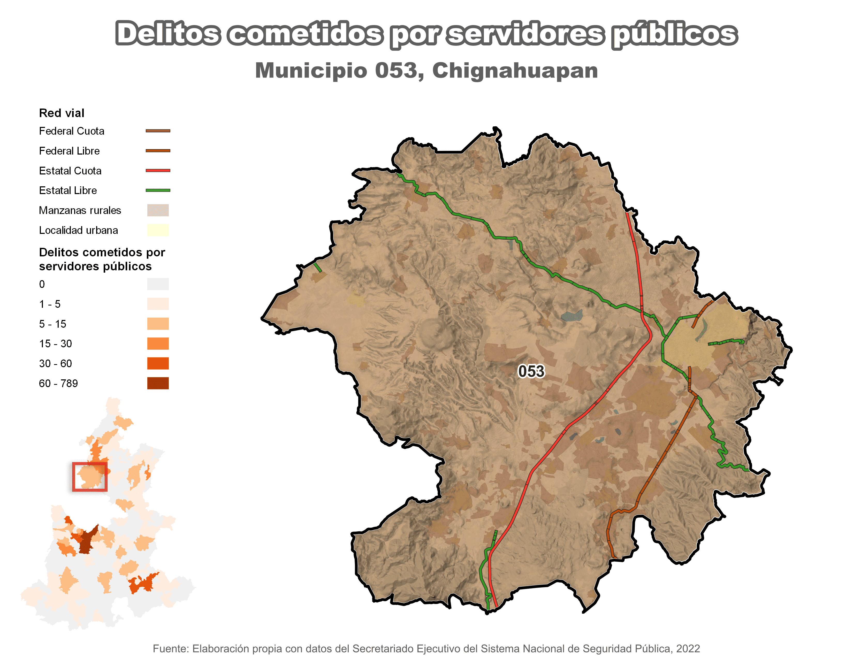 Biblioteca de Mapas - Delitos cometidos por servidores públicos en municipio de Chignahuapan