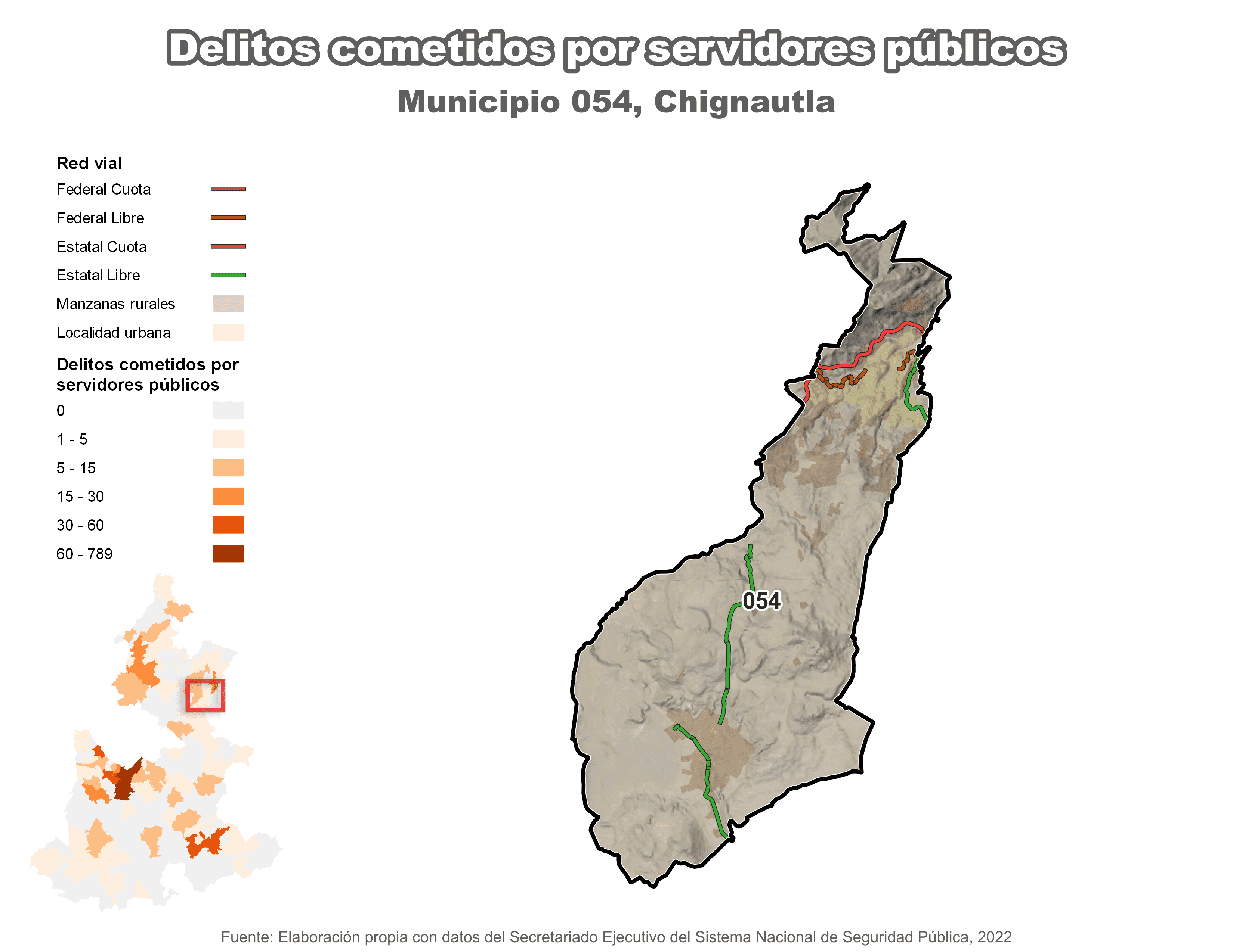 Biblioteca de Mapas - Delitos cometidos por servidores públicos en municipio de Chignautla