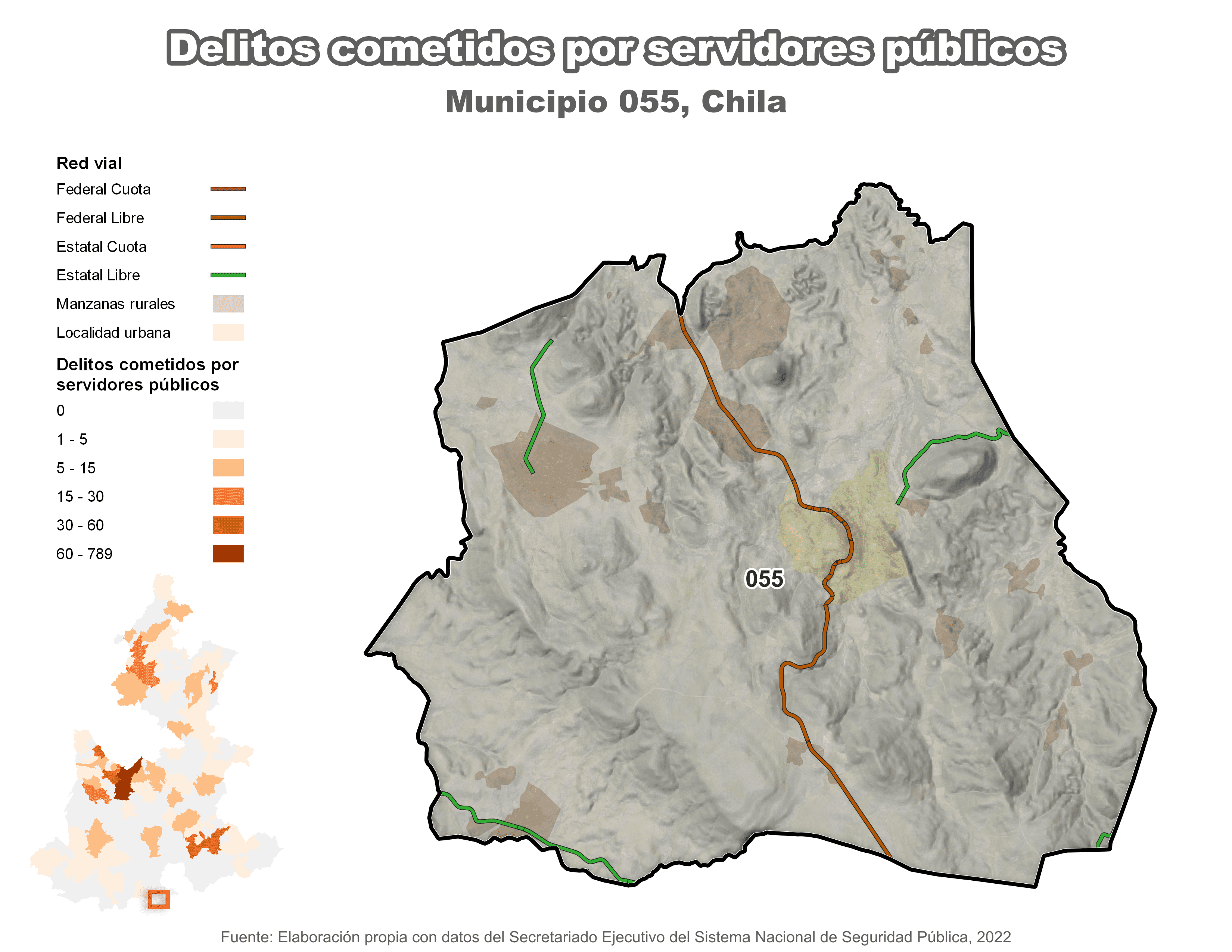 Biblioteca de Mapas - Delitos cometidos por servidores públicos en municipio de Chila